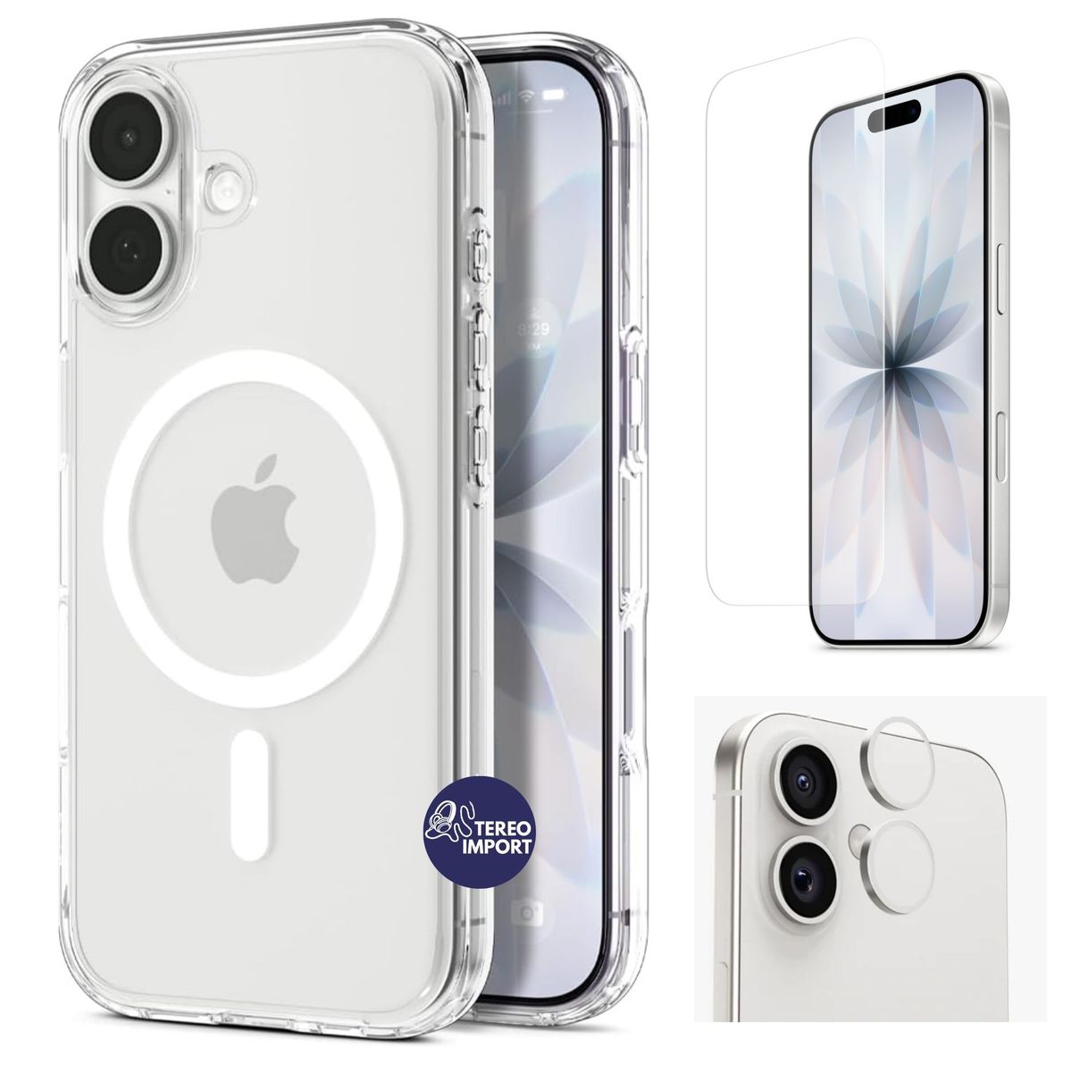 GENERICO - Funda Transparente Magsafe + Protector de Pantalla y Cámara para iPhone 17