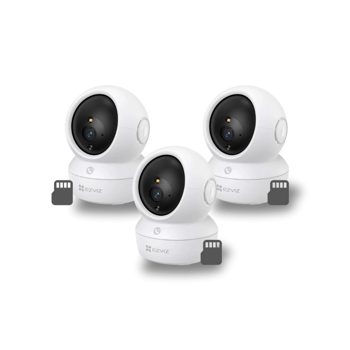 Ezviz - KIT 3 CAMARAS DE SEGURIDAD EZVIZ H6C PRO 2K 3MP + MEMORIA MICROSD 128GB DE REGALO