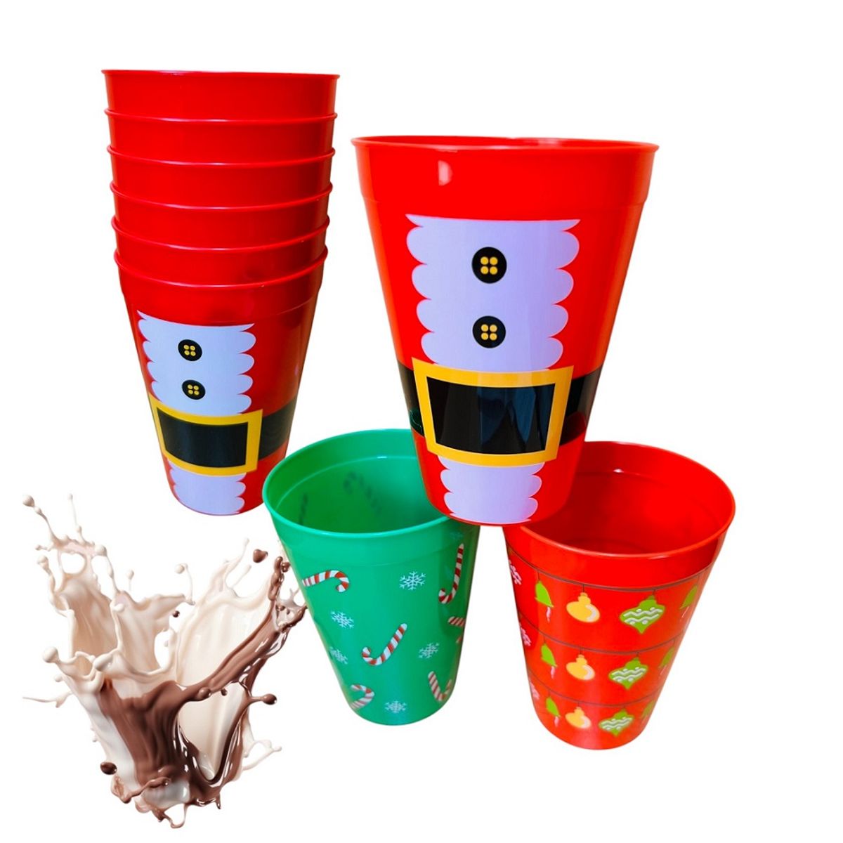GENERICO - Set de 6 Vasos Navideños chocolatada 350ml
