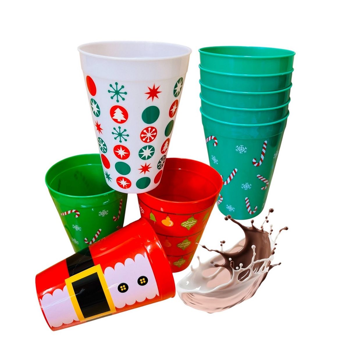 GENERICO - Set de 3 Vasos Navideños chocolatada 350ml