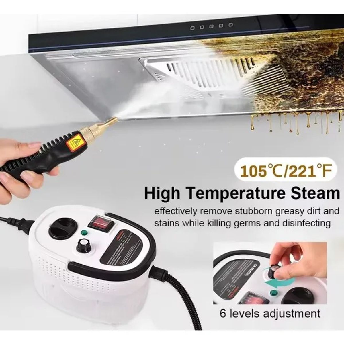 EVERSO - Limpiador De Vapor Alta Potencia Maquina Limpieza A Vapor