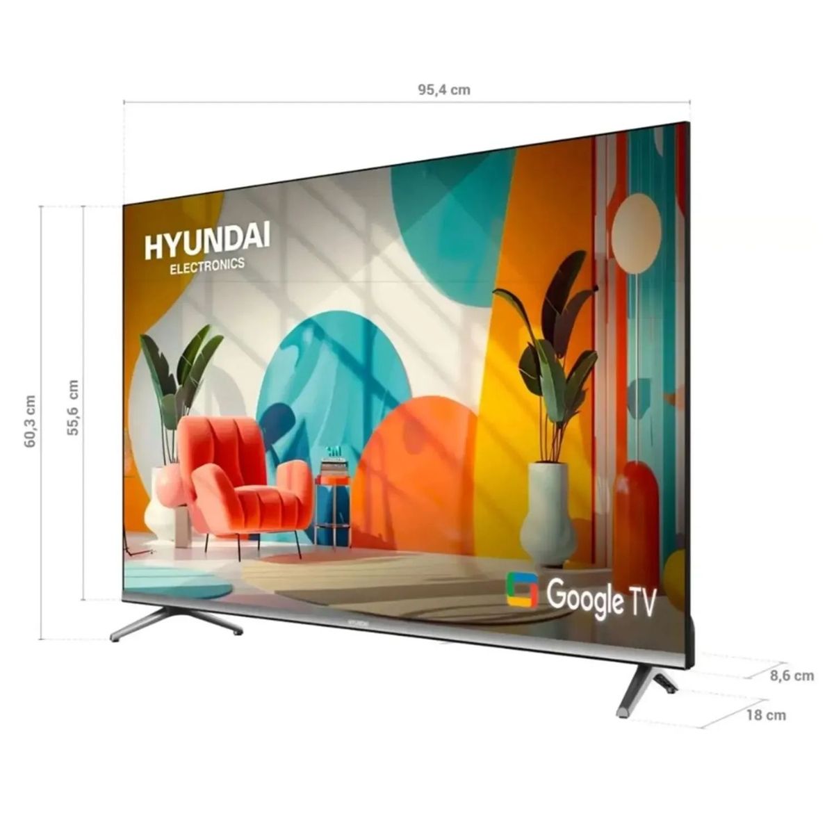 HYUNDAI - Televisor Hyundai 43 QLED Google TV HYLED4326QG FHD