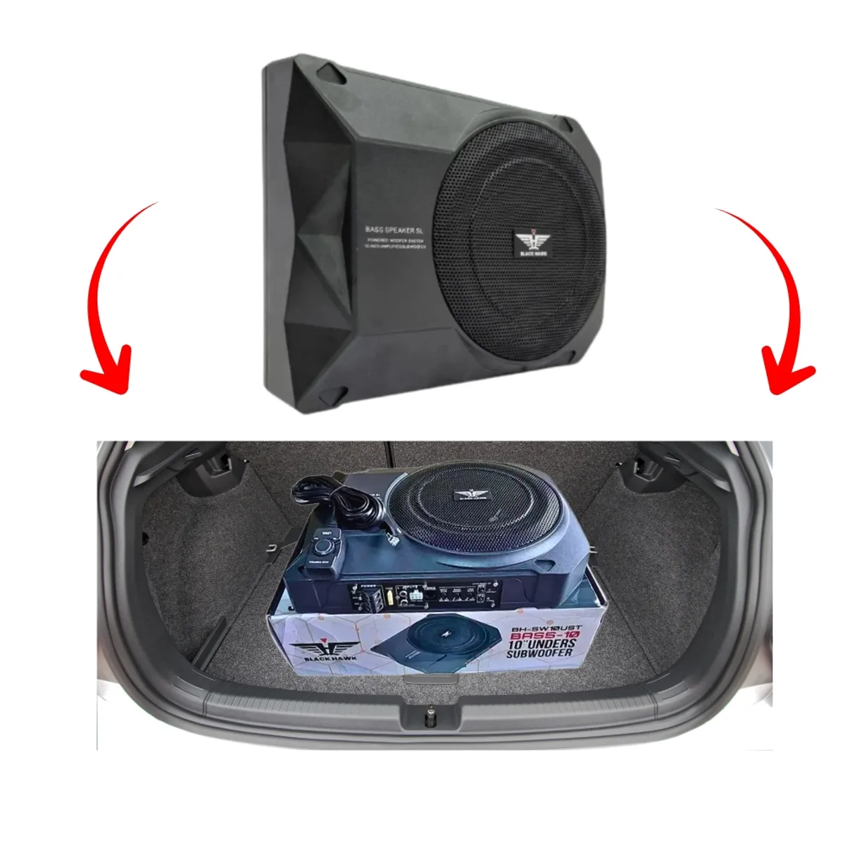 BLACK HAWK - BAJO ACTIVO 10 900W 250WRMS BH-SW10UST BLACK HAWK