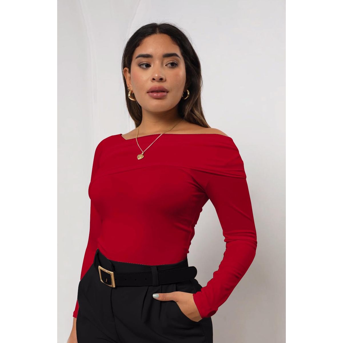 ARMA TU LOOK - BLUSA PRISCILA CUELLO ASIMÉTRICO MANGA LARGA