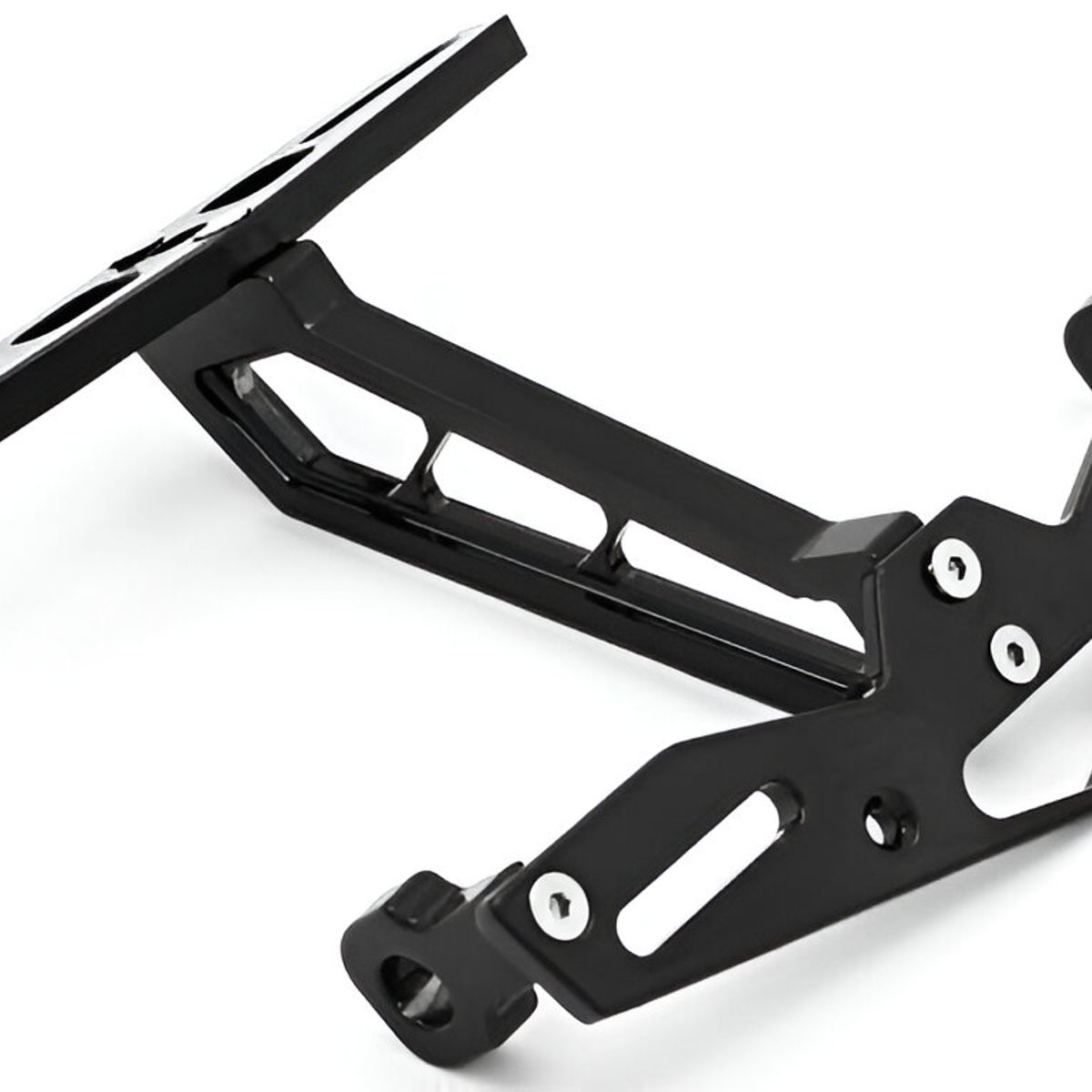 Porta Placa Universal Para Moto Armable De Aluminio Negro, marca GENERICO - Foto Principal