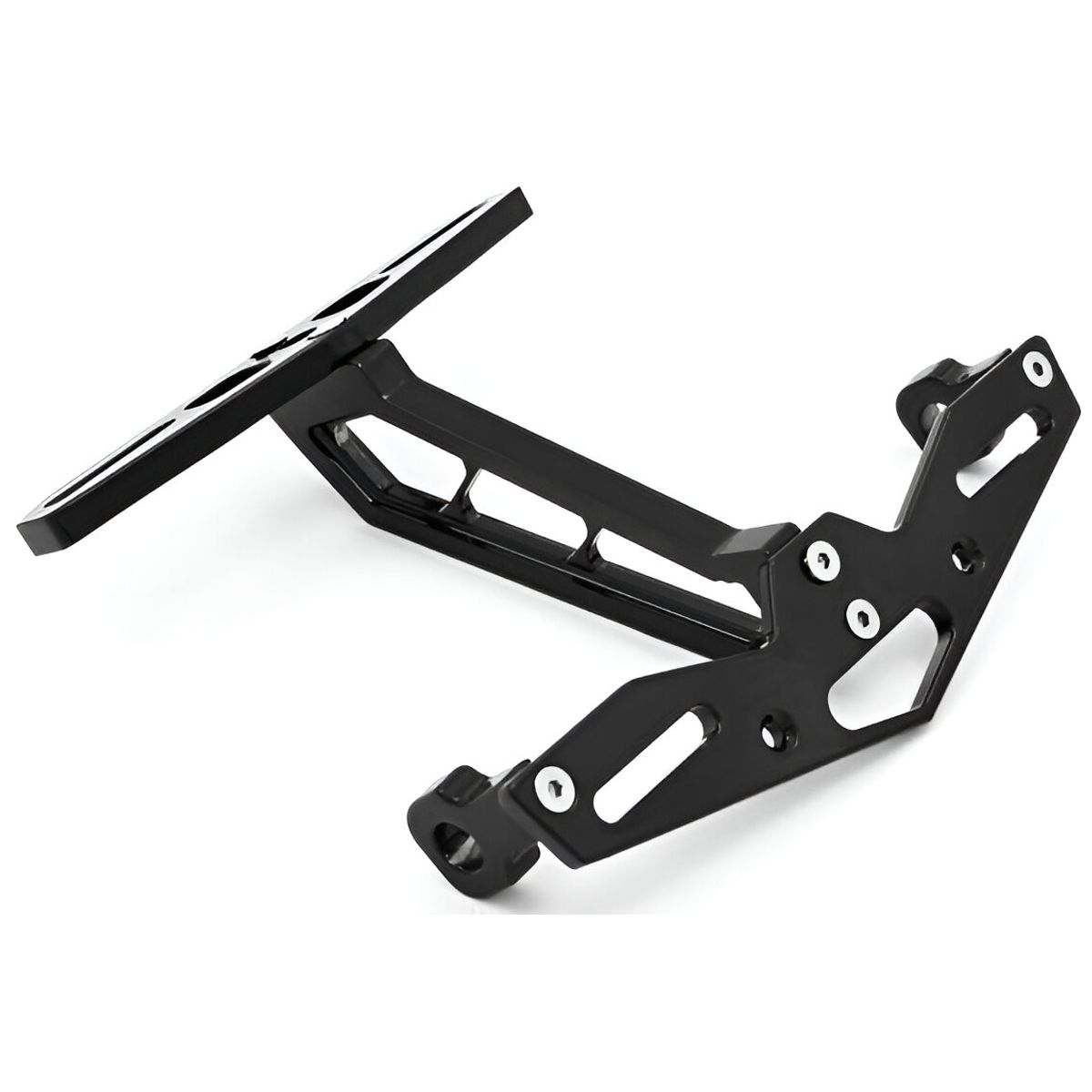 Porta Placa Universal Para Moto Armable De Aluminio Negro, marca GENERICO - Foto Principal