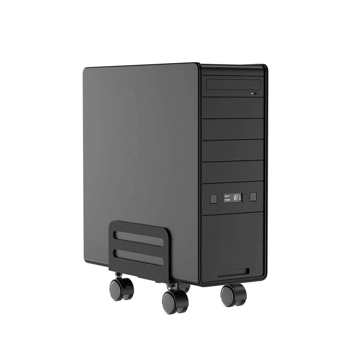 NEO DIGITAL - Soporte para CPU tamaño ajustable con ruedas giratorias y ruedas de bloqueo ZJ-03