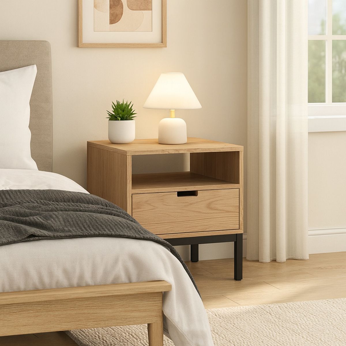 TU MESITA - Velador Moderno Manu Color Panela TU MESITA