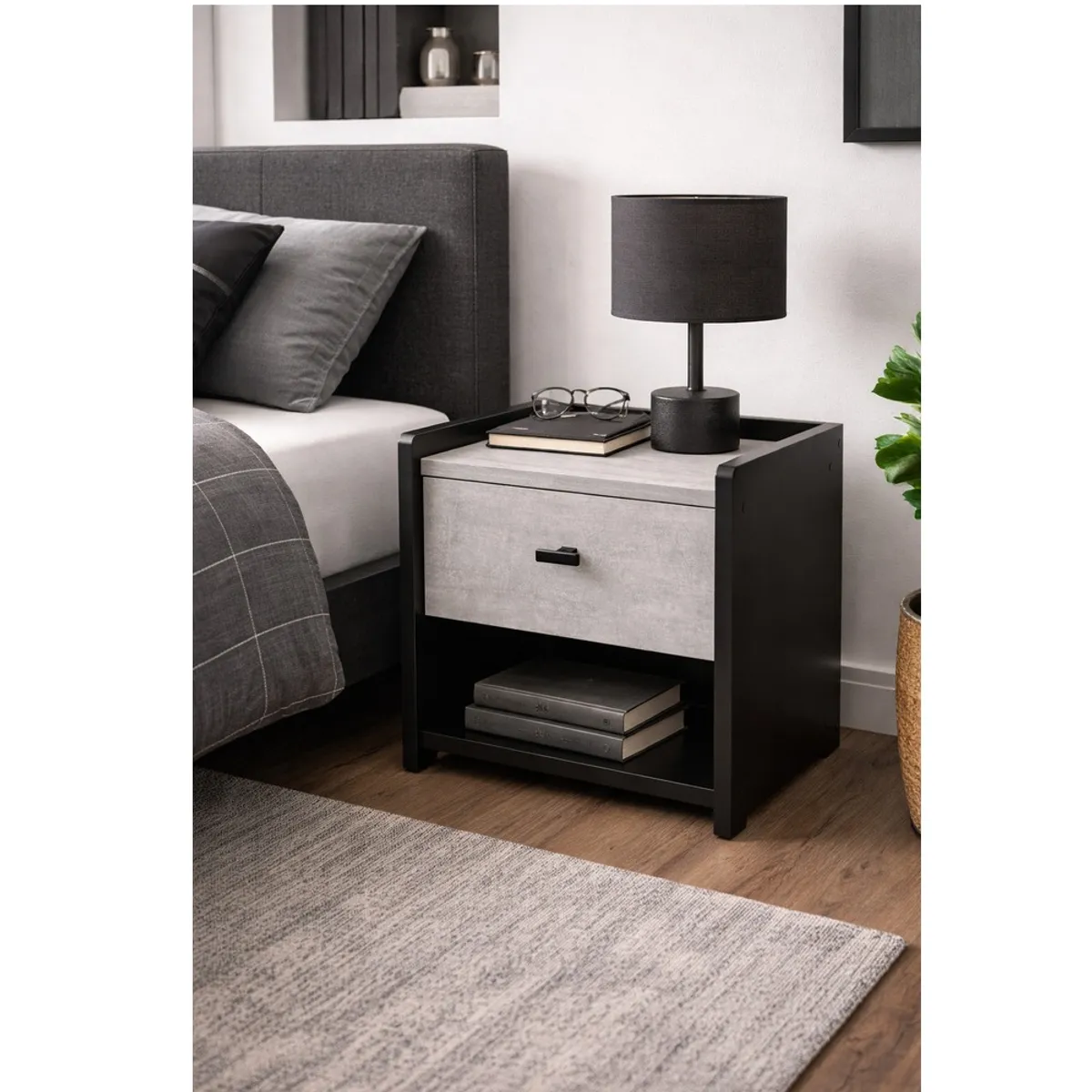 TU MESITA - Velador Nórdico Masiel Color IbizaNegro TU MESITA