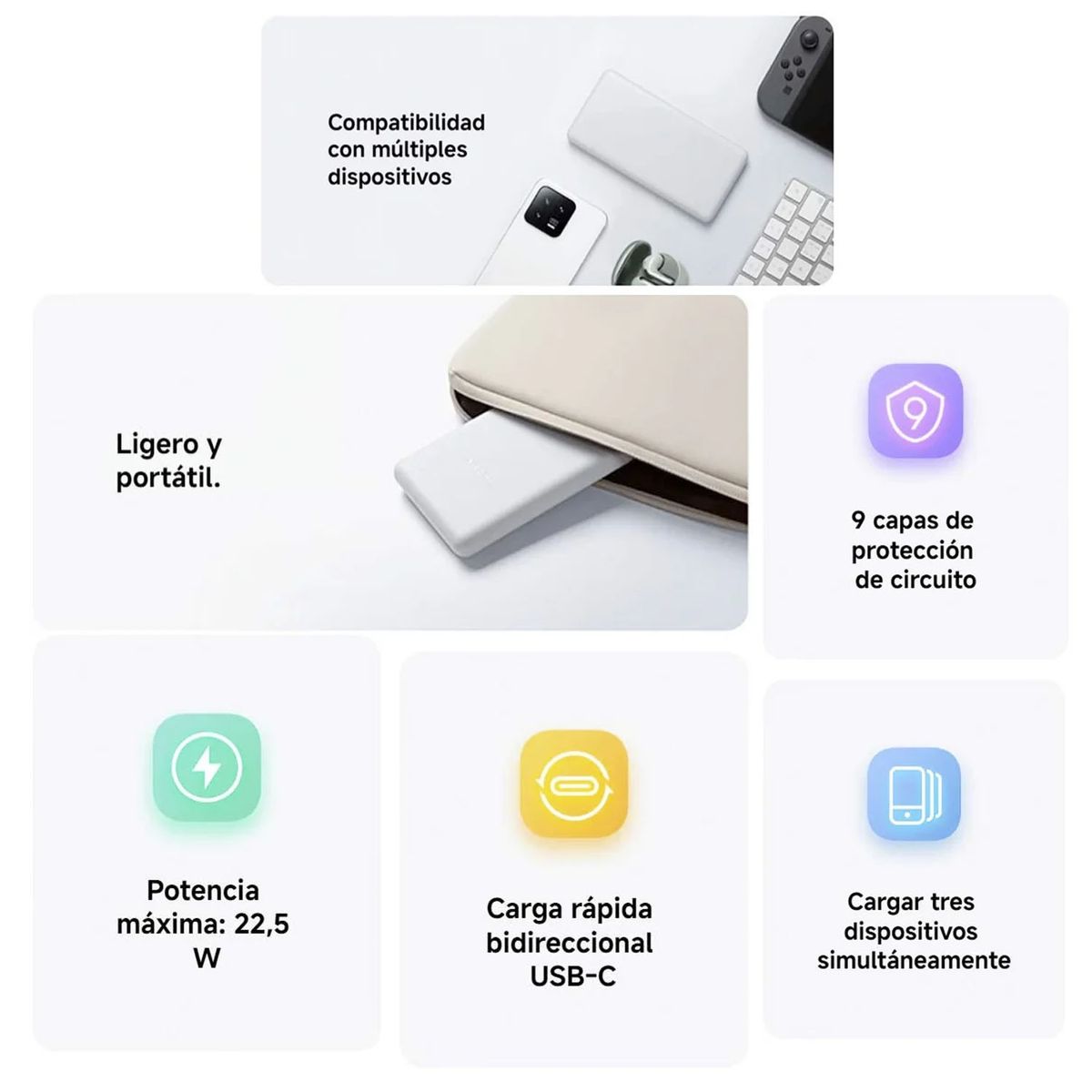 XIAOMI - Power Bank Xiaomi 10000 mAh Tipo C 22.5w Lite