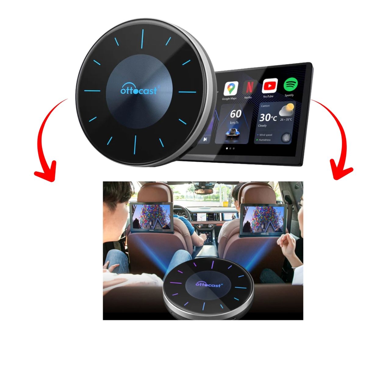 NO LOGO - ANDROID AUTO 128GB 8RAM OTTOCAST P3