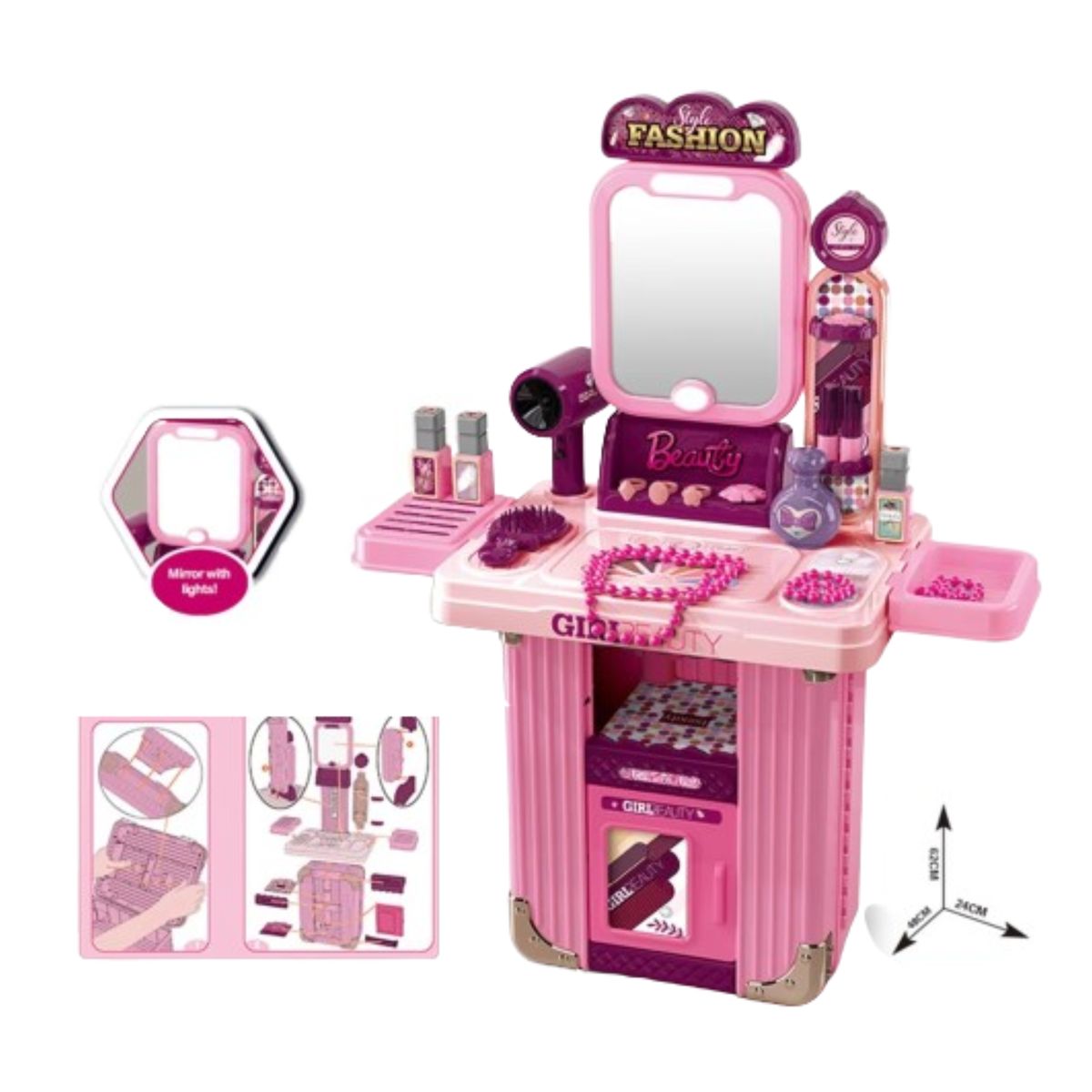 GENERICO - Set de Tocador en Maleta con Ruedas 2 en 1