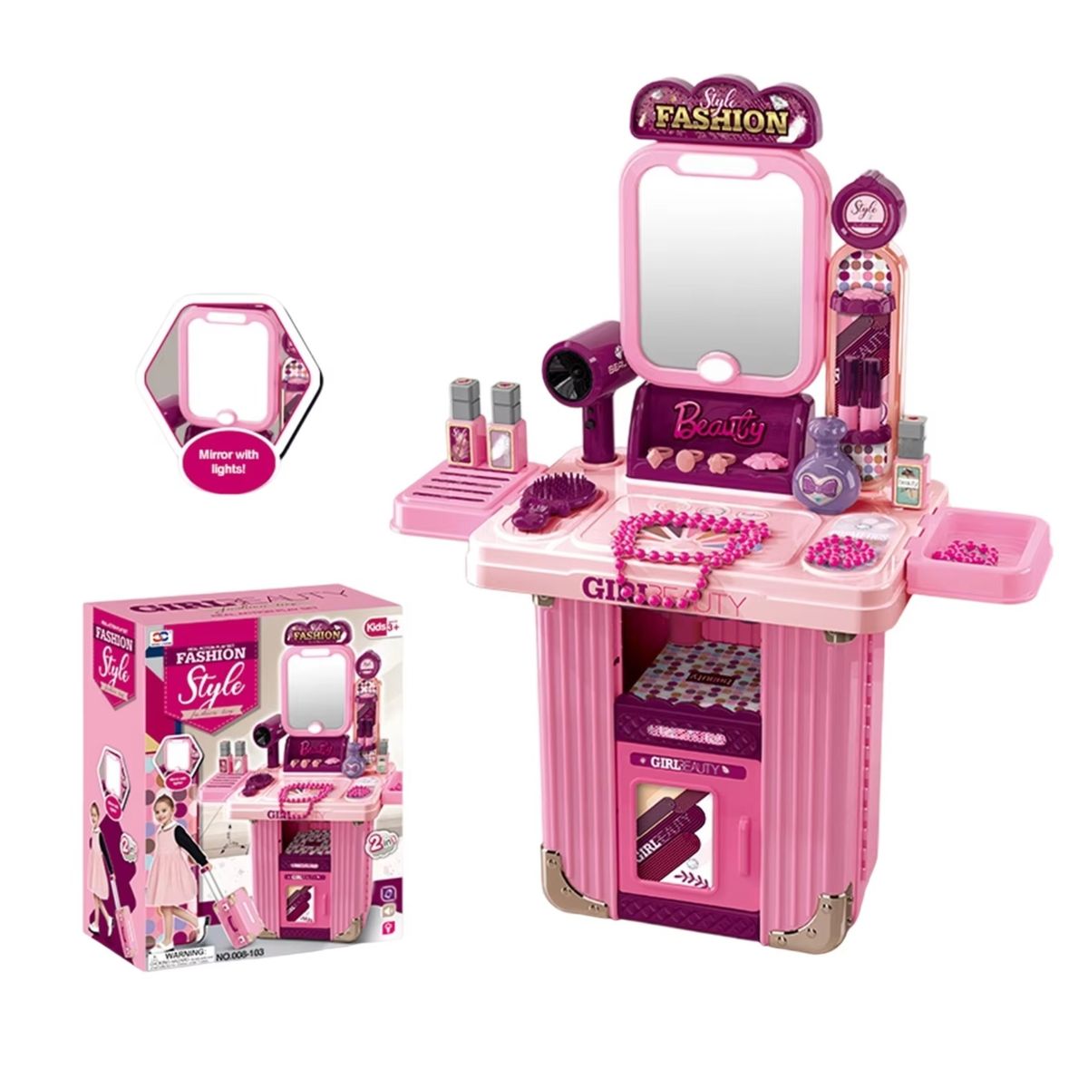 GENERICO - Set de Tocador en Maleta con Ruedas 2 en 1