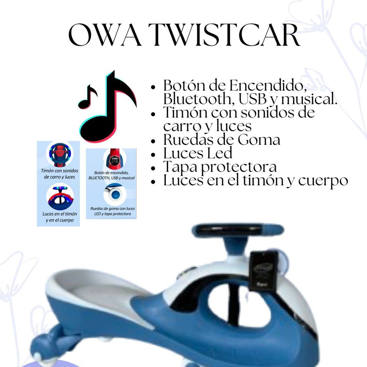 OKA - Carrito twist car de niño celeste