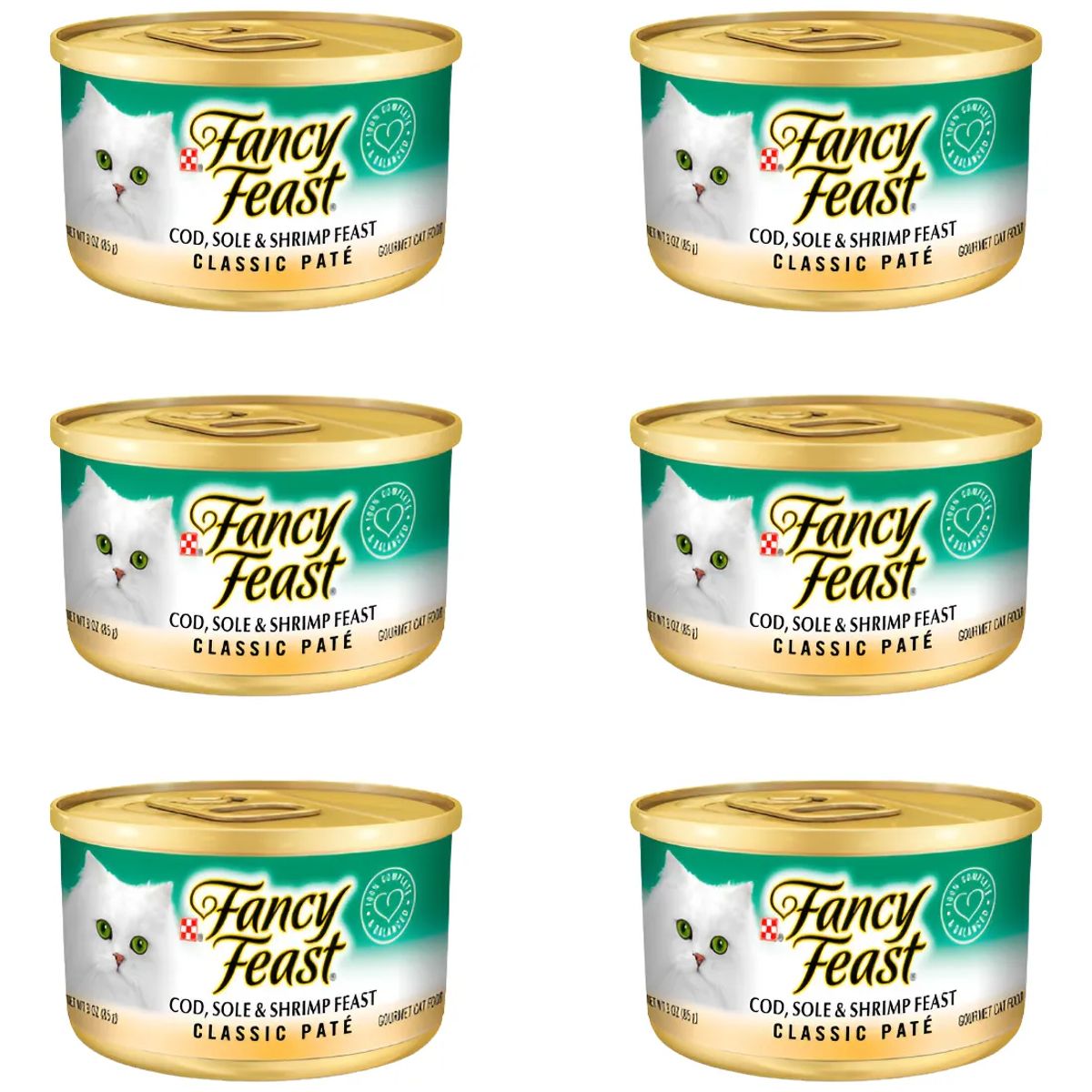 FANCY FEAST - Alimento húmedo gato Fancy Feast paté pescado y camaron 85gr x 6un