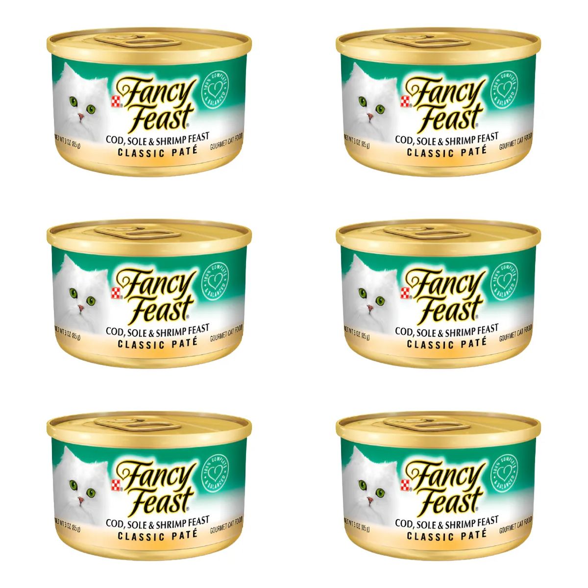 FANCY FEAST - Alimento húmedo gato Fancy Feast paté pescado y camaron 85gr x 6un