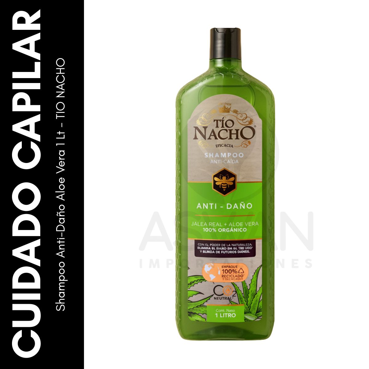 GENERICO - Shampoo Anti-Daño Aloe Vera 1 Lt - TIO NACHO
