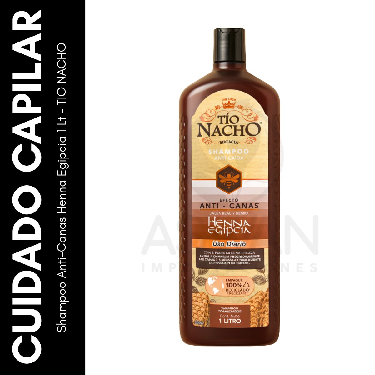 GENERICO - Shampoo Anti-Canas Henna Egipcia 1 Lt - TIO NACHO