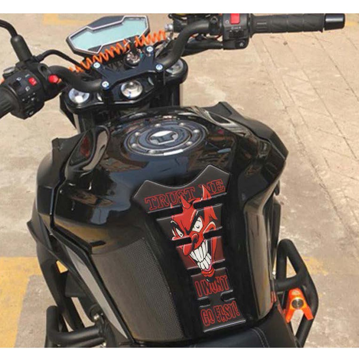 GENERICO - Stiker Protector De Tanque 3D  Logo De Diablo Para Moto