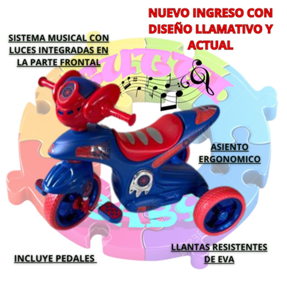 OKA - TRICICLO A PEDAL + OBSEQUIO CASCO DE ACRILICO