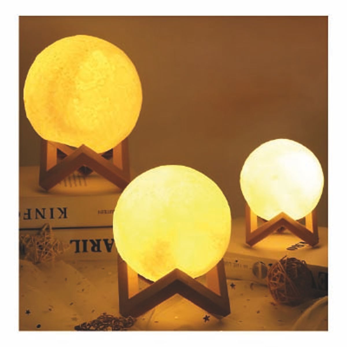 GENERICO - LÁMPARA LUNA DECORATIVA  ILUMINA TU ESPACIO CON MAGIA