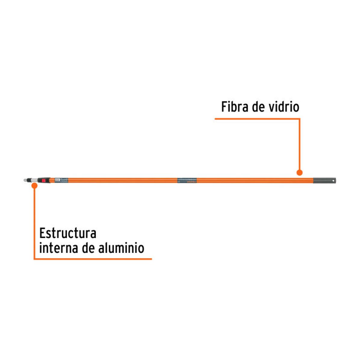 TRUPER - Extensión de fibra de vidrio para rodillo 36 m TRUPER - 10546