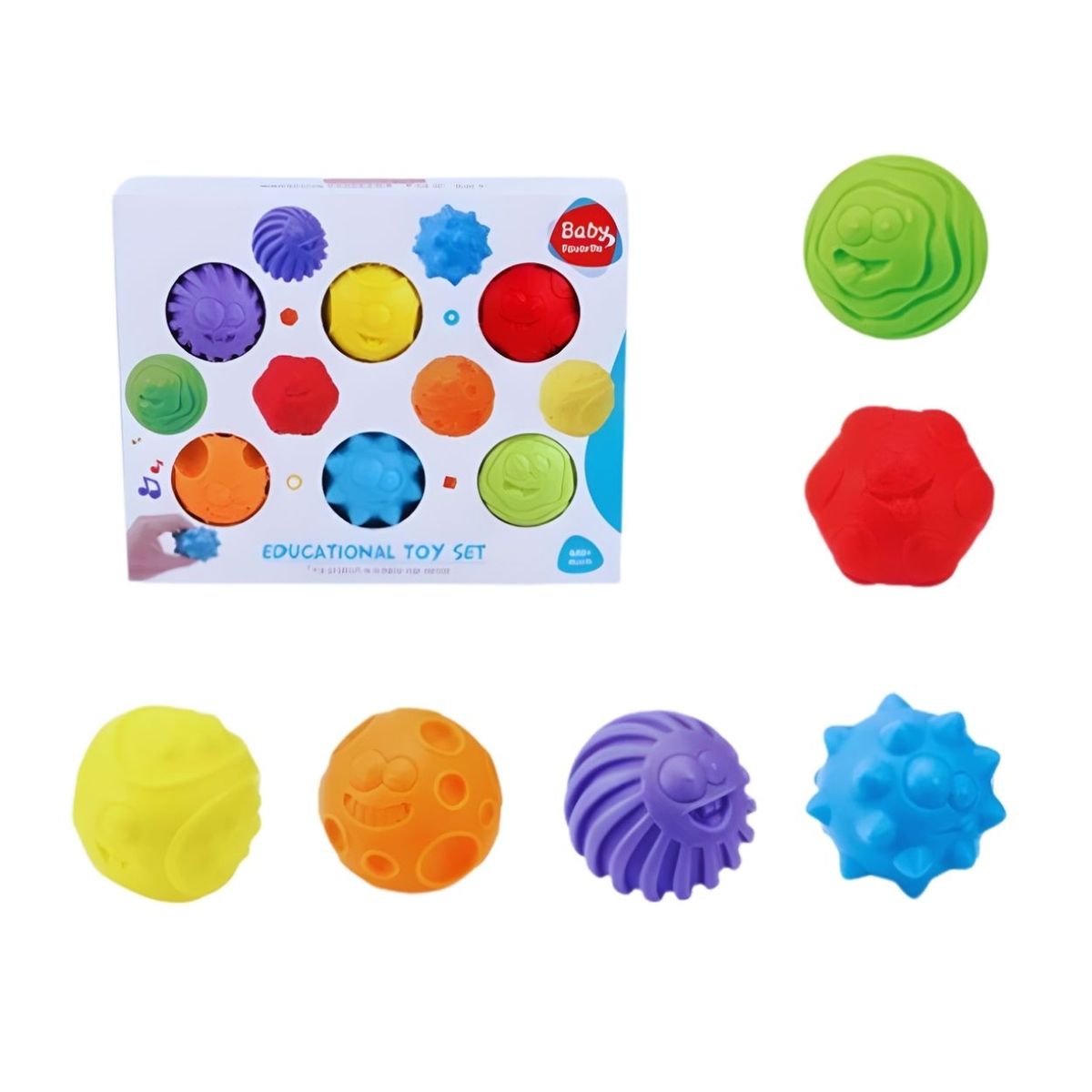 GENERICO - Set de Pelotas Sensoriales Emociones Divertidas de Colores para Bebé
