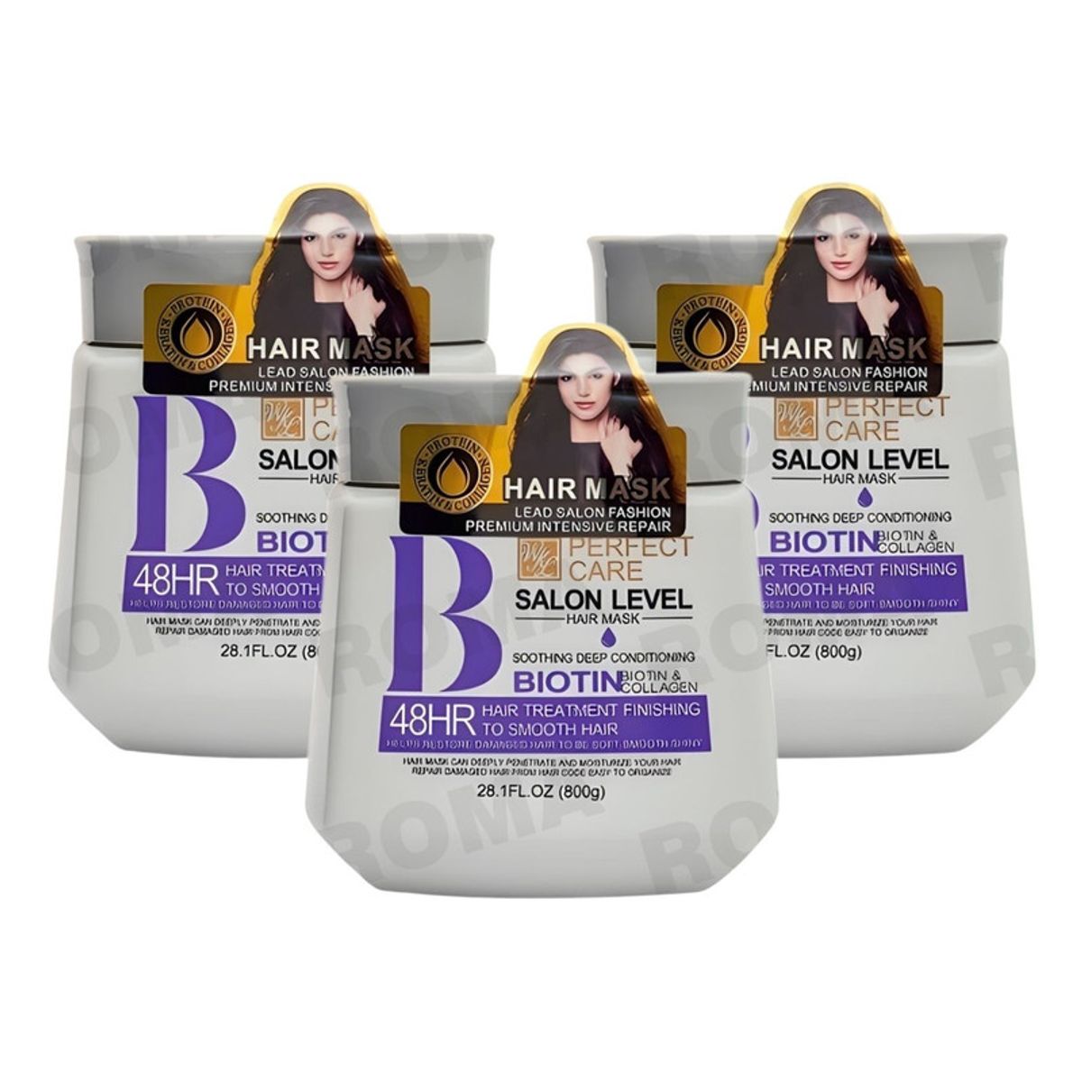 GENERICO - PACK 3 TRATAMIENTO BIOTINA Y COLÁGENO 800G PERFECT CARE