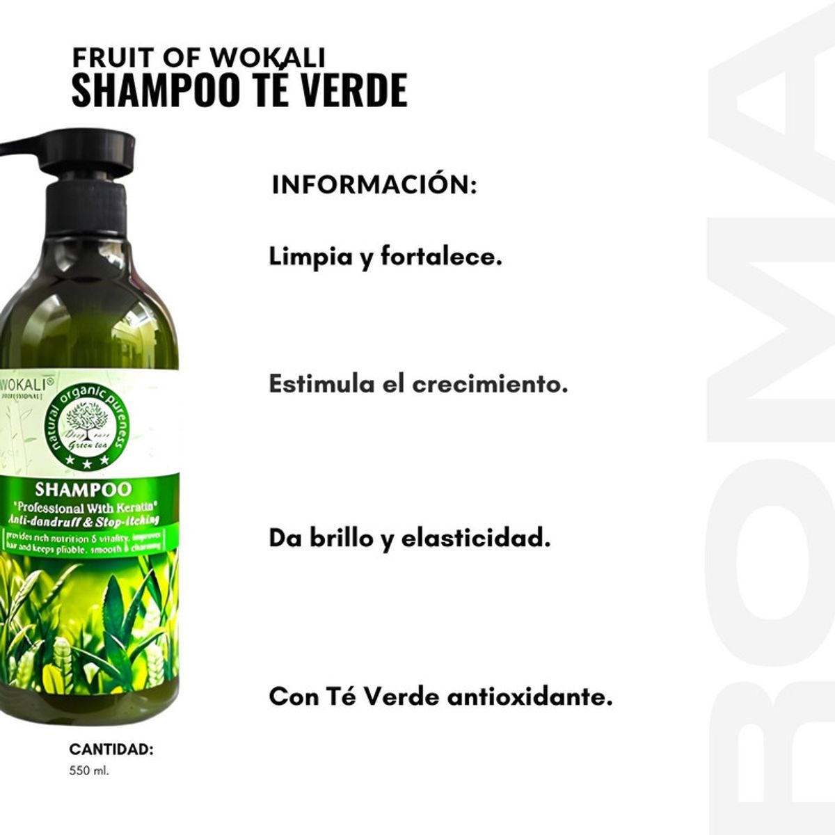 WOKALI - PACK 2 SHAMPOO TE VERDE 550ML WOKALI