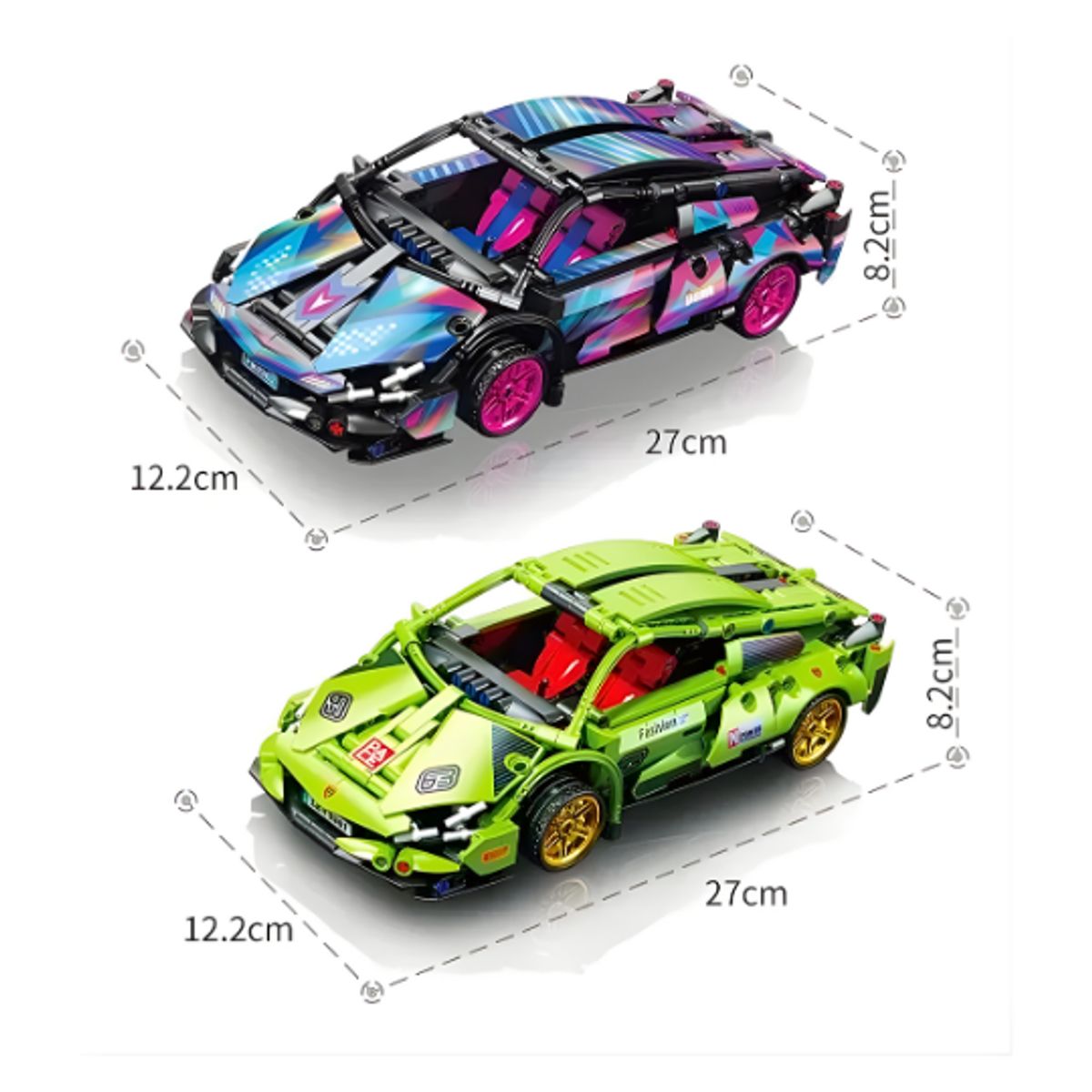 GENERICO - Juguete Set Armable Auto Deportivo Verde 451 pzs