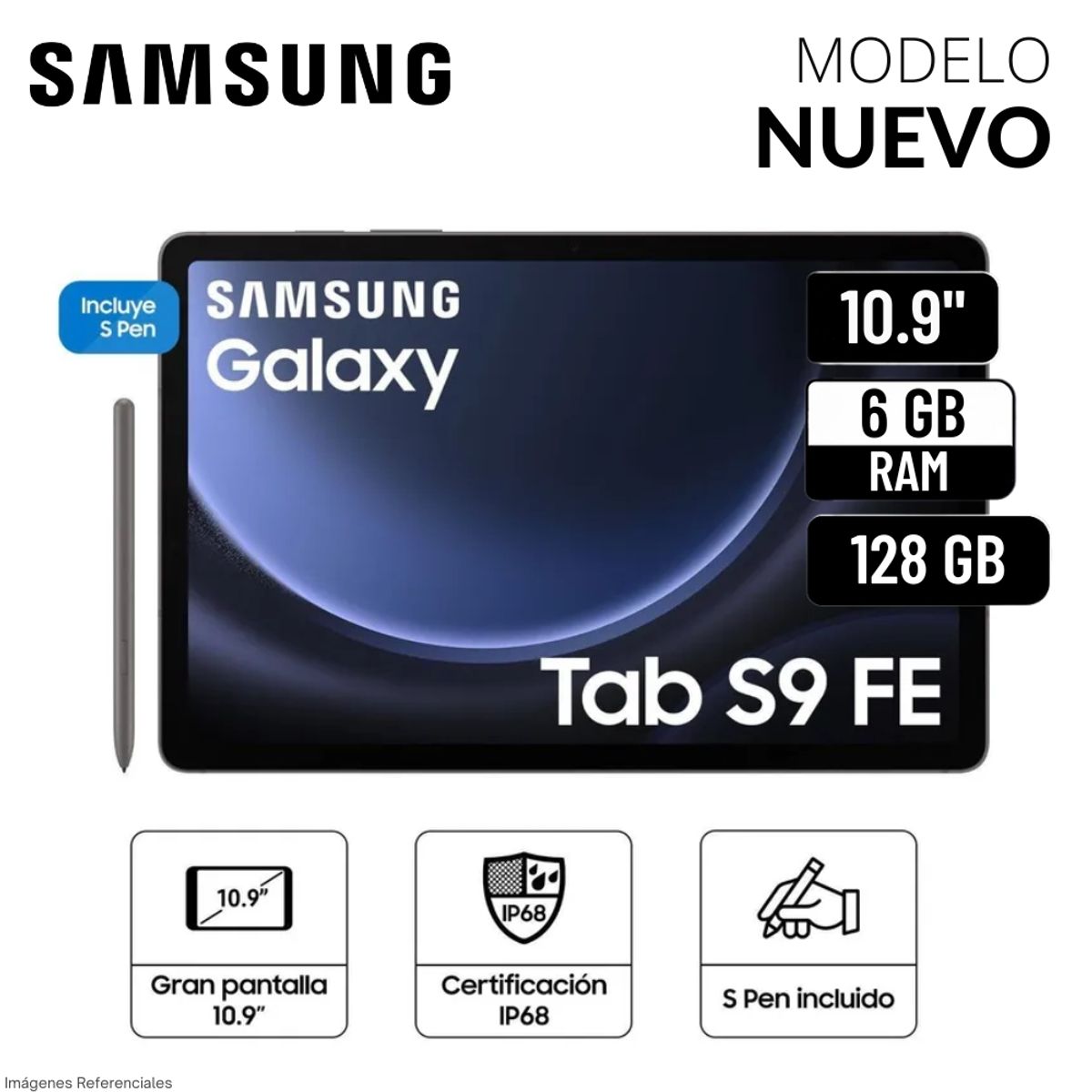 SAMSUNG - Tablet Samsung Galaxy Tab S9 FE 10.9"  WUXGA 6GB RAM 128GB + Lápiz S-Pen