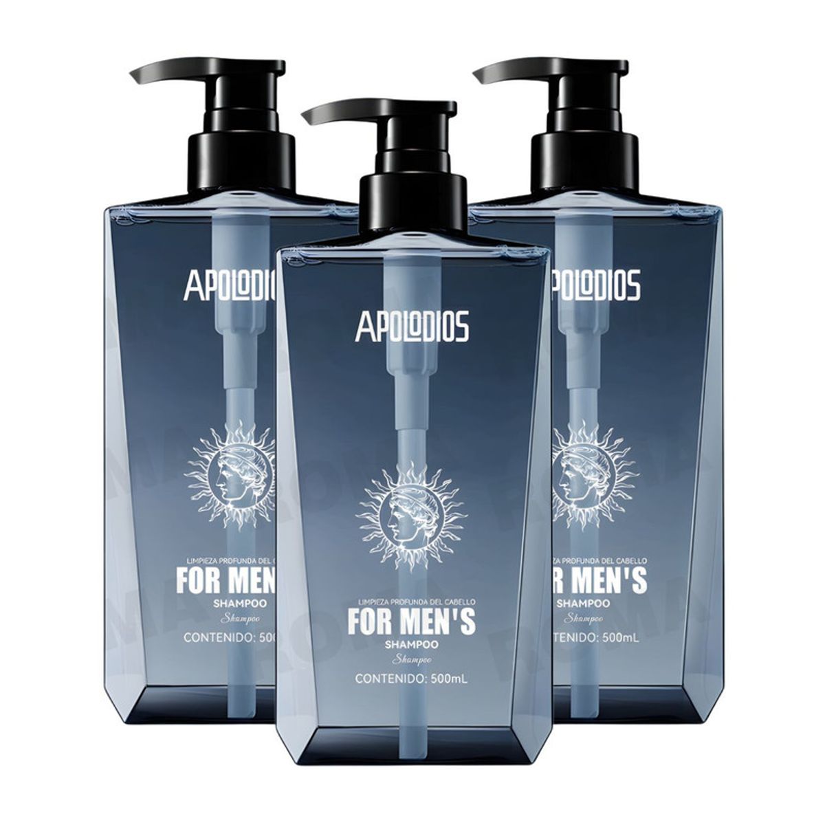 GENERICO - PACK 3 SHAMPOO FOR MEN 500ML APOLODIOS