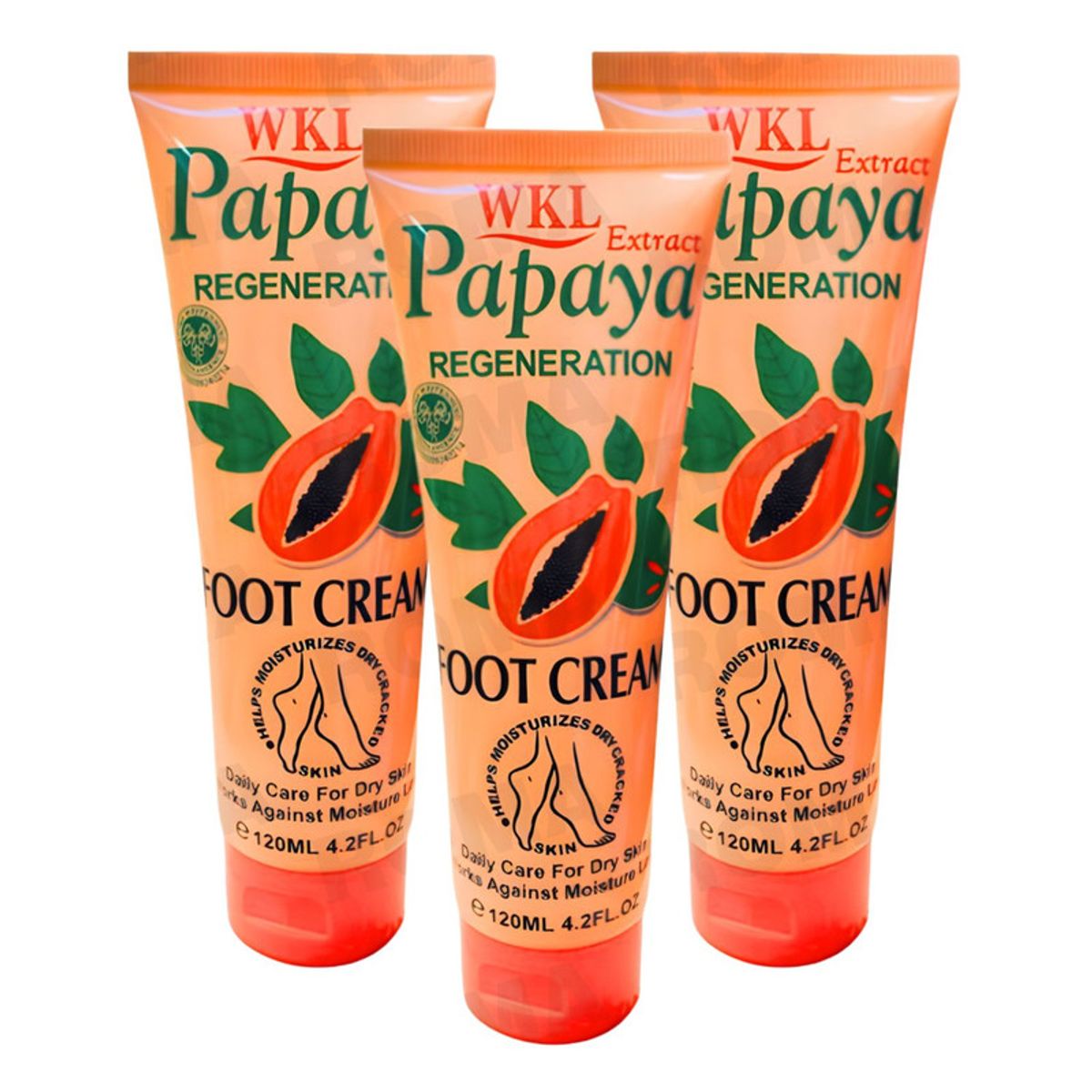 WOKALI - PACK 3 CREMA PARA PIES PAPAYA 120ML WOKALI