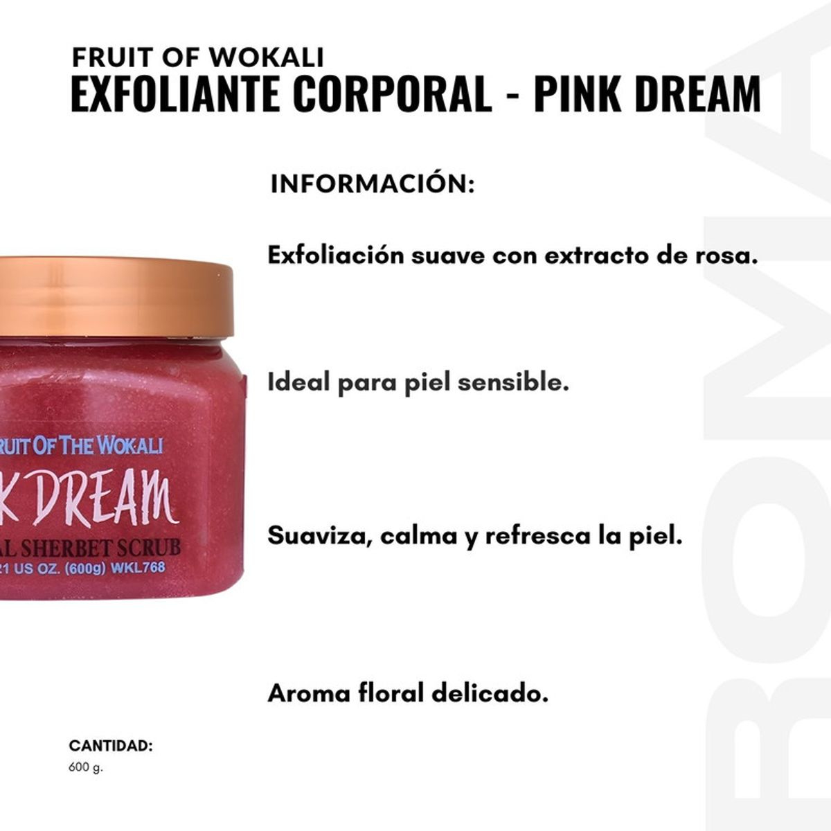 WOKALI - PACK 2 EXFOLIANTE CORPORAL PINK DREAM 600G WOKALI