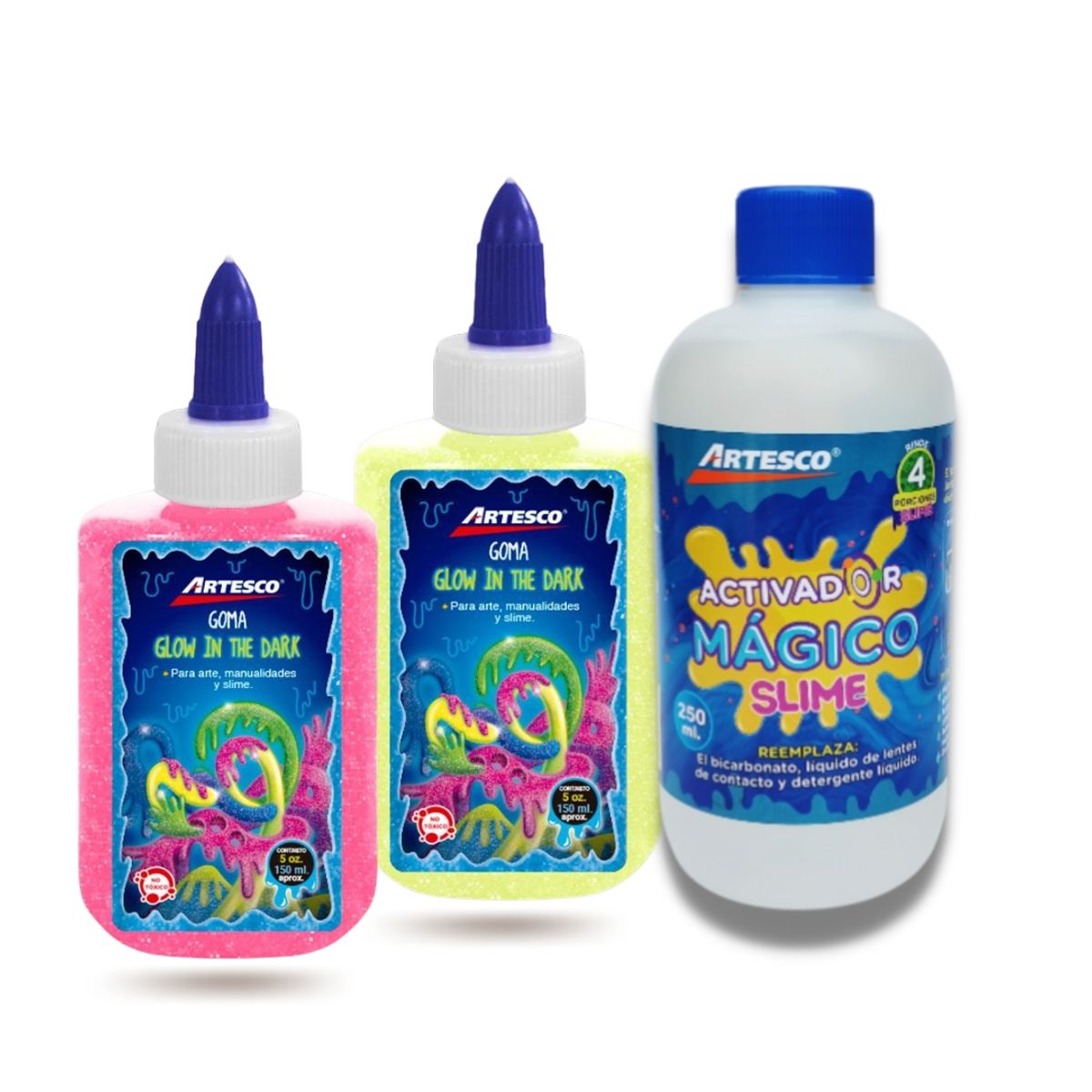 ARTESCO - Pack Para Hacer Slime Glow In The Dark Sun