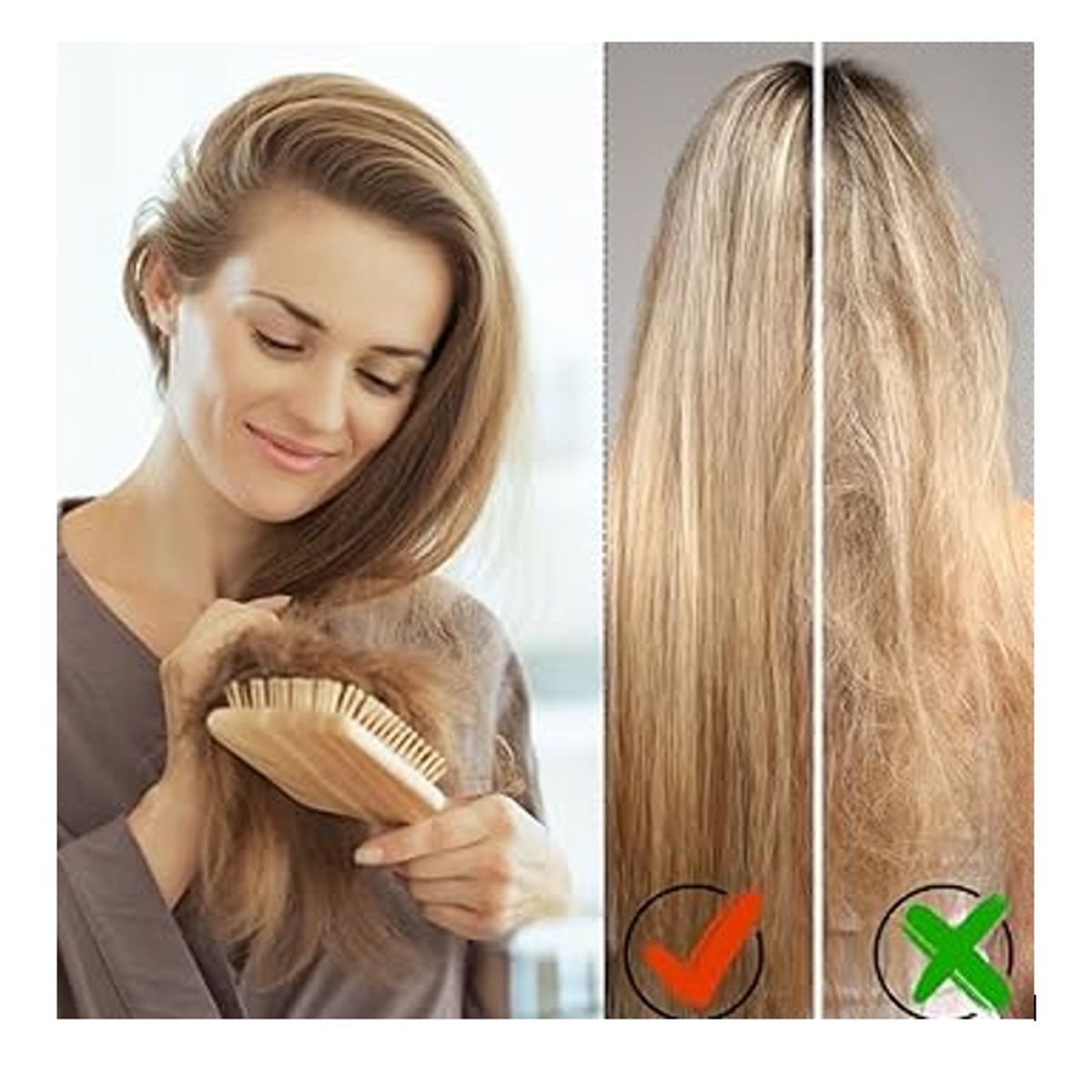 GENERICO - PEINE CEPILLO DE BAMBU PARA EL CABELLO