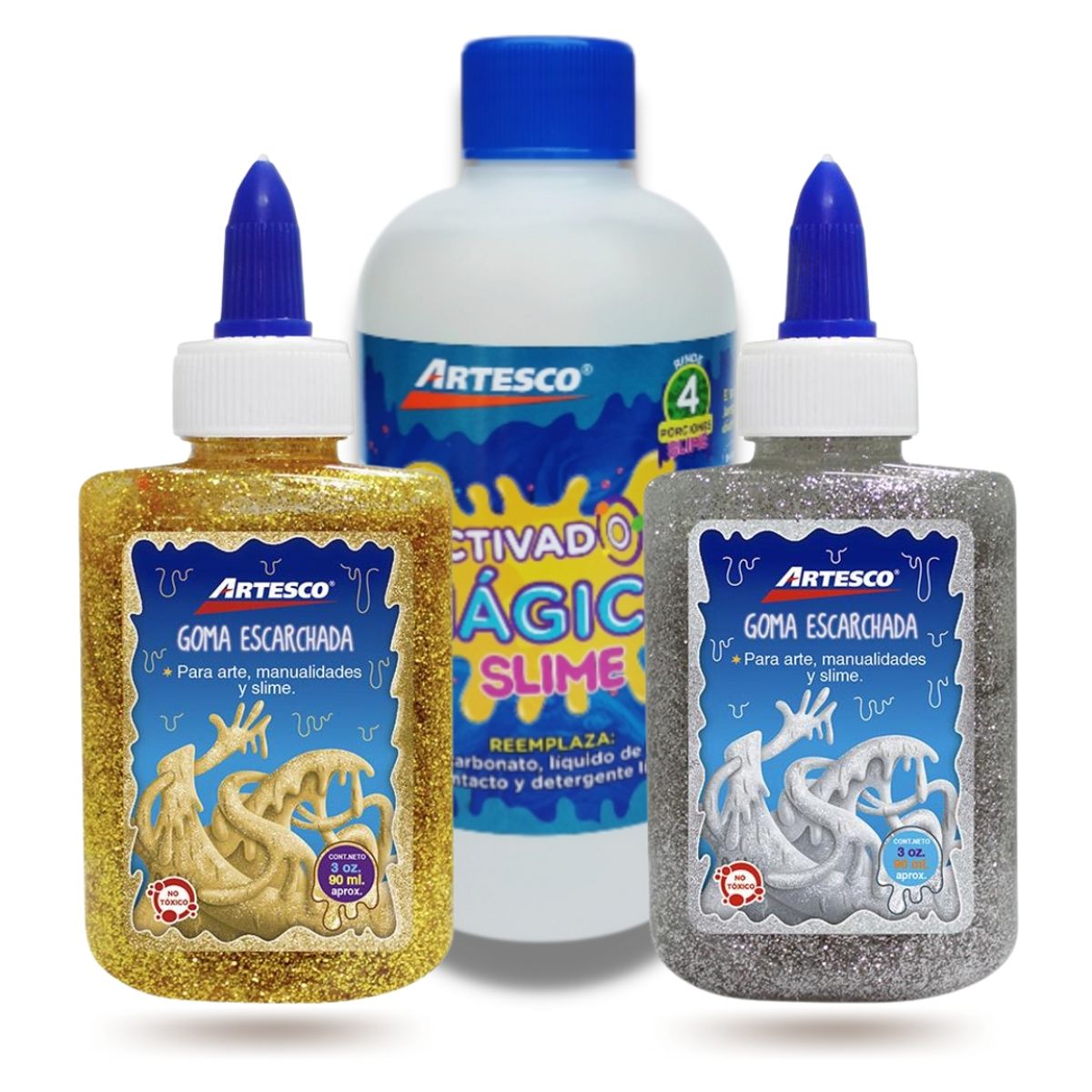 ARTESCO - Pack Para Hacer Slime Glitter 3 Piezas