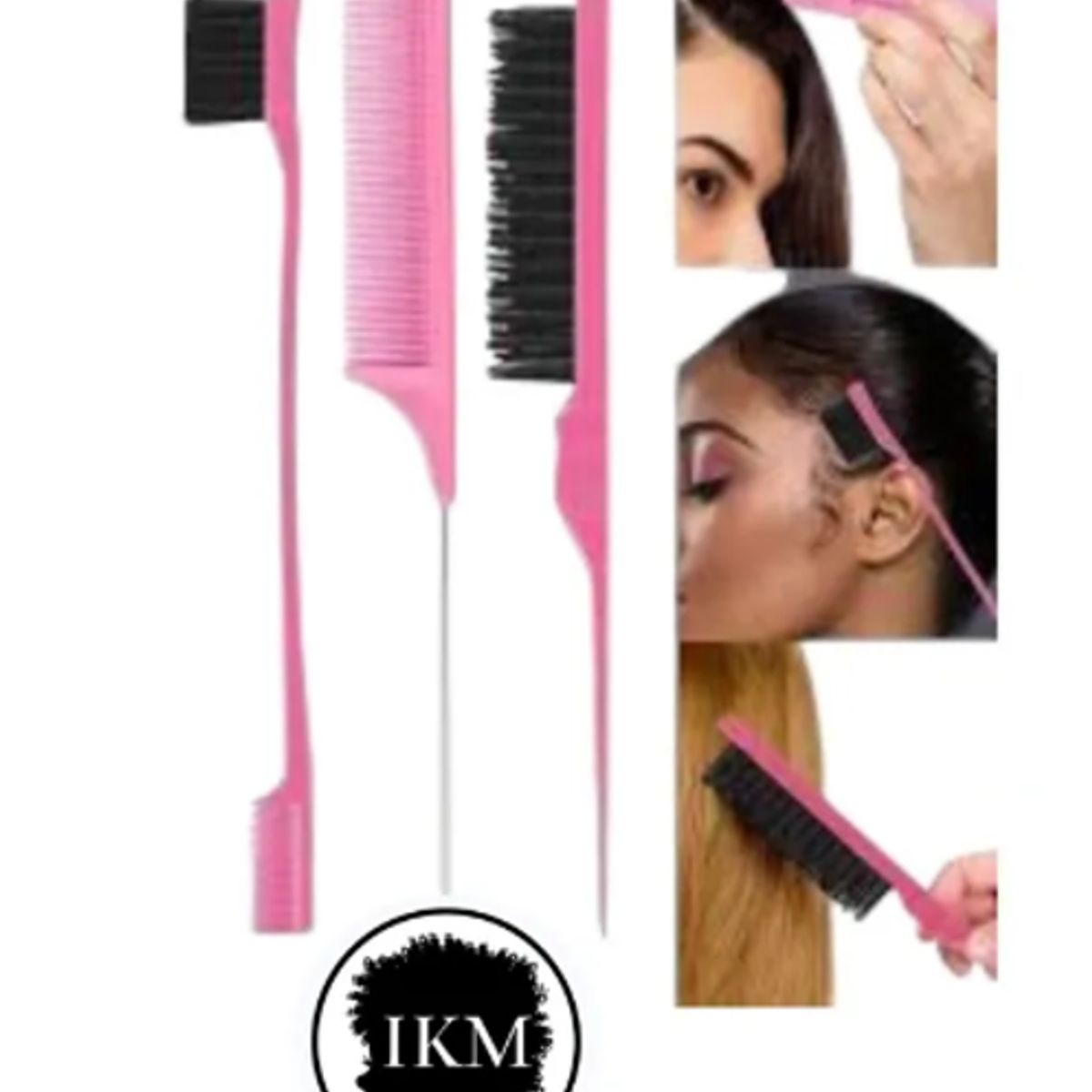 GENERICO - KIT PEINE CEPILLO PARA CABELLO -CLEAN LOOK ROSA