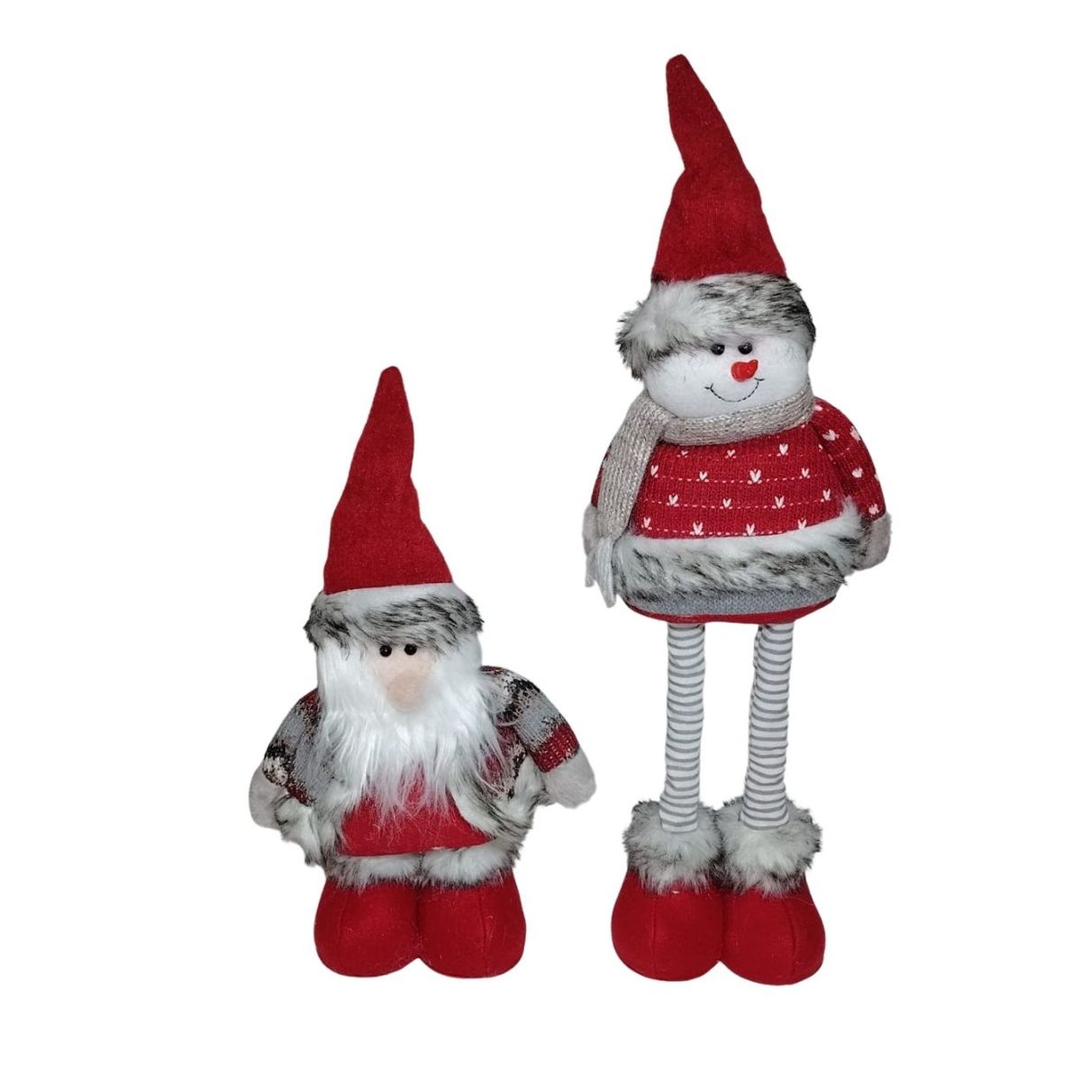 GENERICO - Set de 2 Muñecos Navideños Patilargas Musicales con Luces  60 Cm