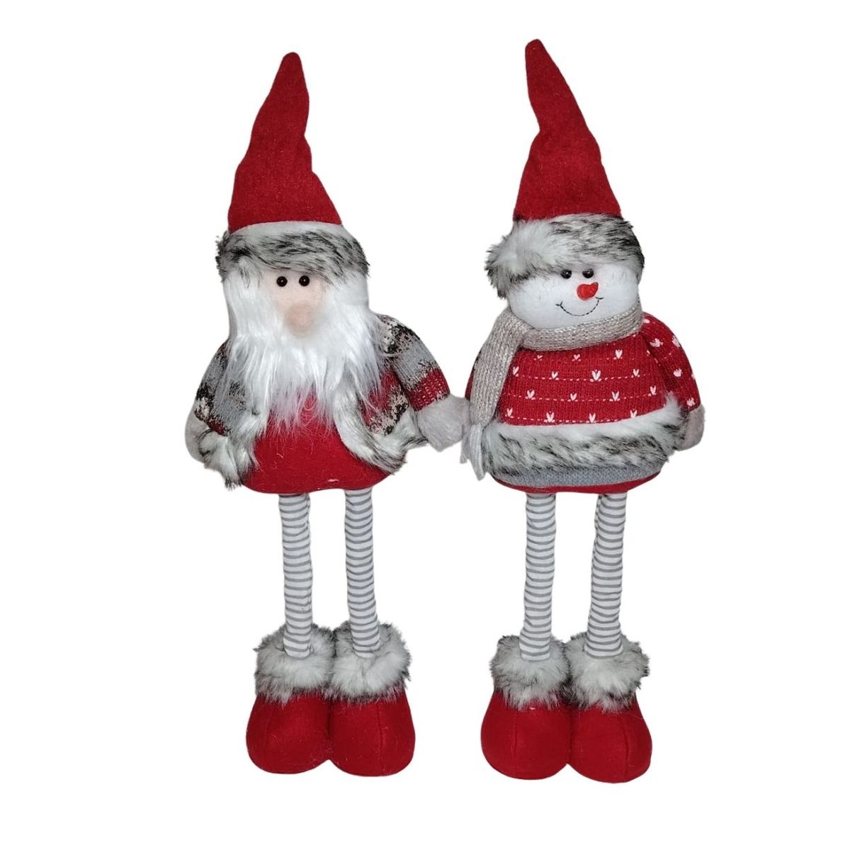 GENERICO - Dúo Muñecos Patilargas Grandes con Luces y Música Navideña  60 Cm