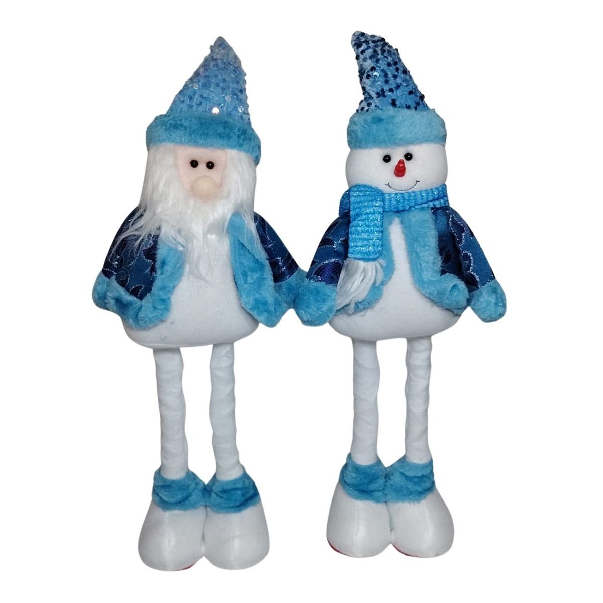 GENERICO - Dúo Muñecos Patilargas Grandes con Luces y Música Navideña  60 Cm