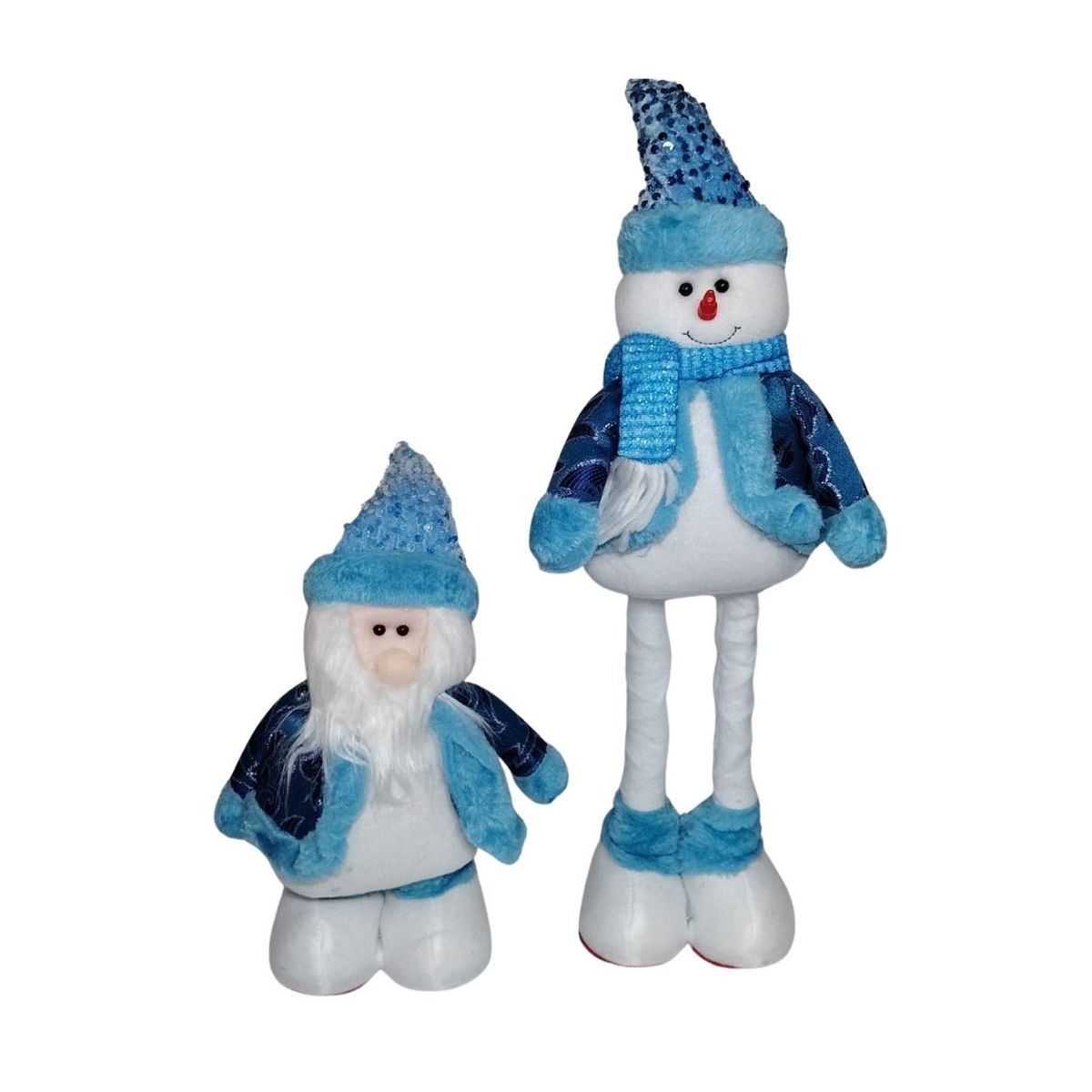 GENERICO - Dúo Muñecos Patilargas Grandes con Luces y Música Navideña  60 Cm