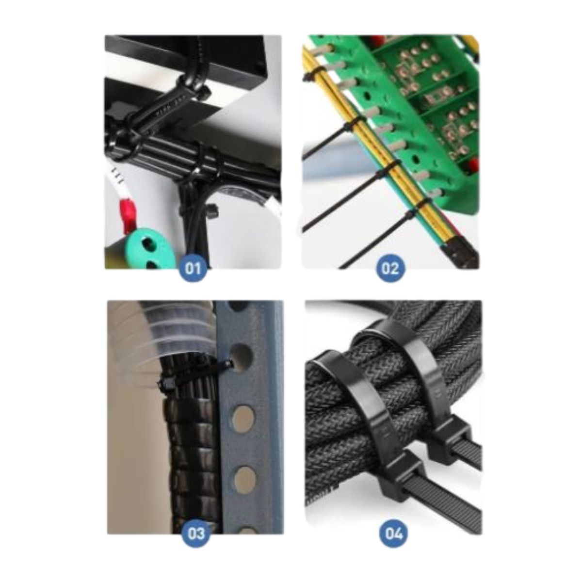 GENERICO - Precinto de Seguridad Cintillo Data Prinss 400mm x 4 - 8mm / Negro