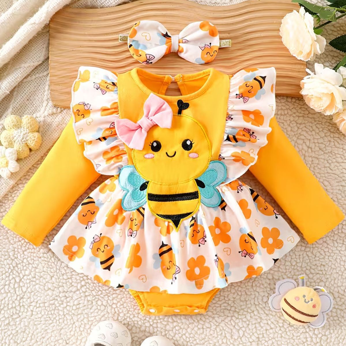 GENERICO - VESTIDO PARA NIÑA BEBE DE ABEJITA CHIQUITITA