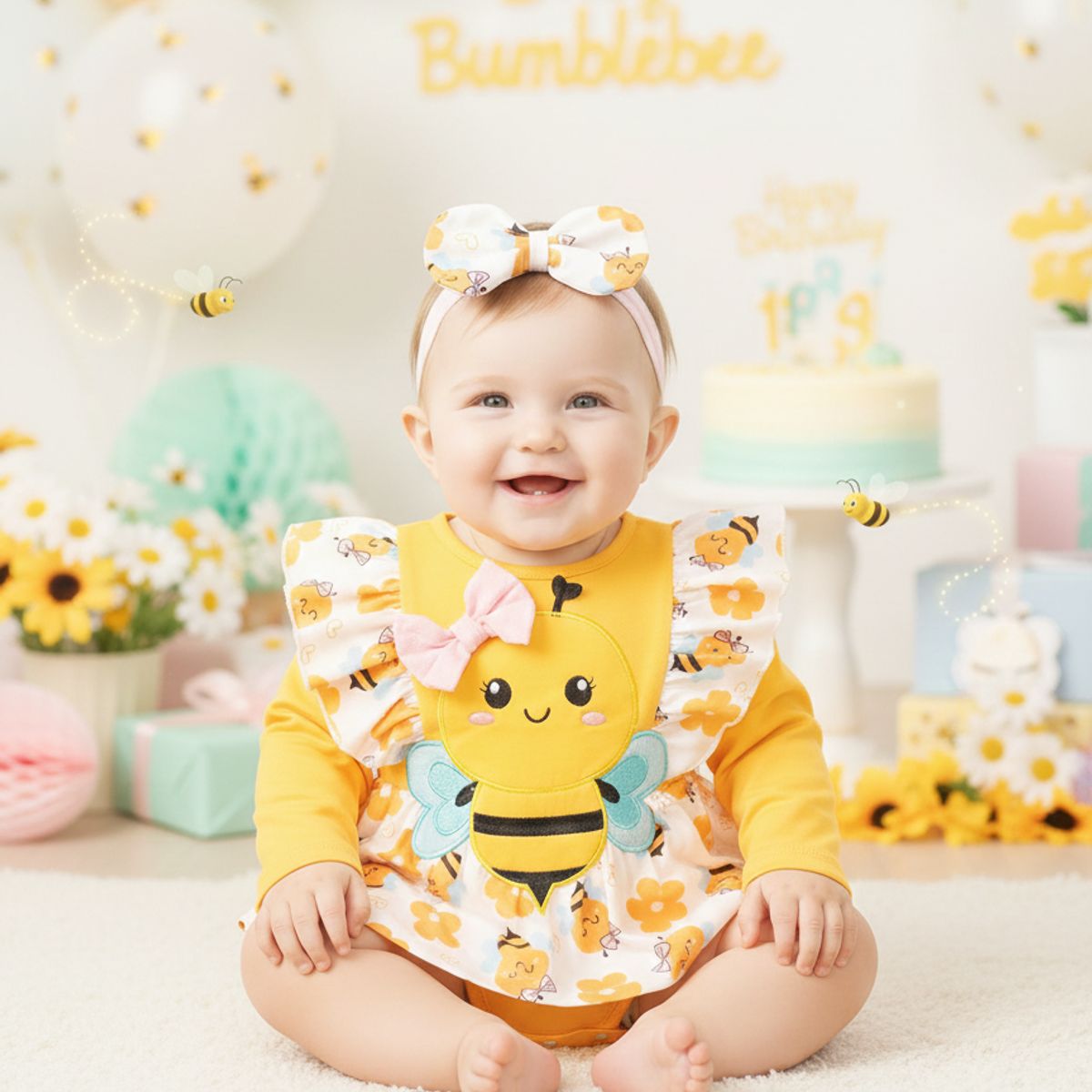 GENERICO - VESTIDO PARA NIÑA BEBE DE ABEJITA CHIQUITITA