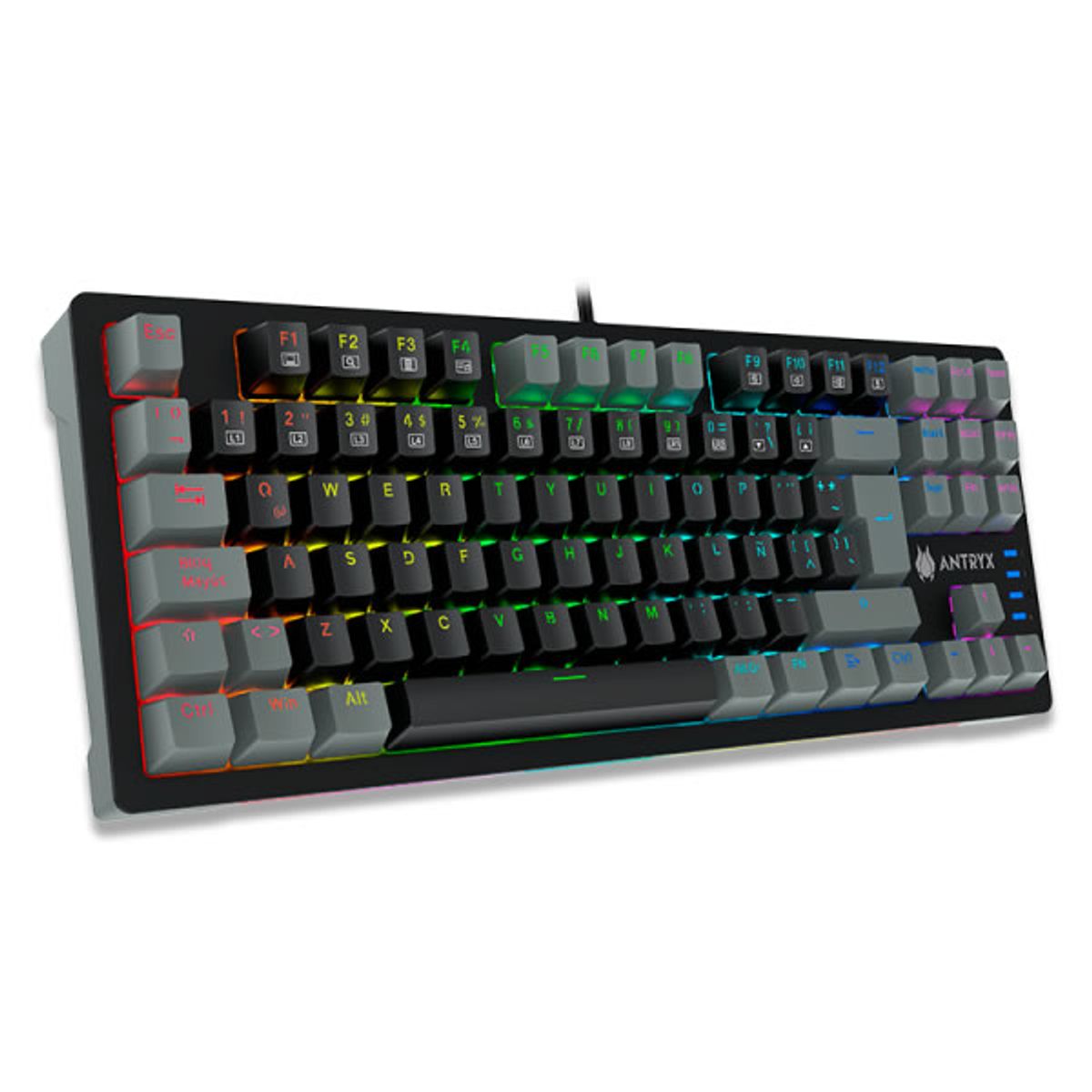 ANTRYX - TECLADO MECANICO TKL ANTRYX MK840L BLACK & GRAY RED SWITCH AMK-840LKGRER1-SP