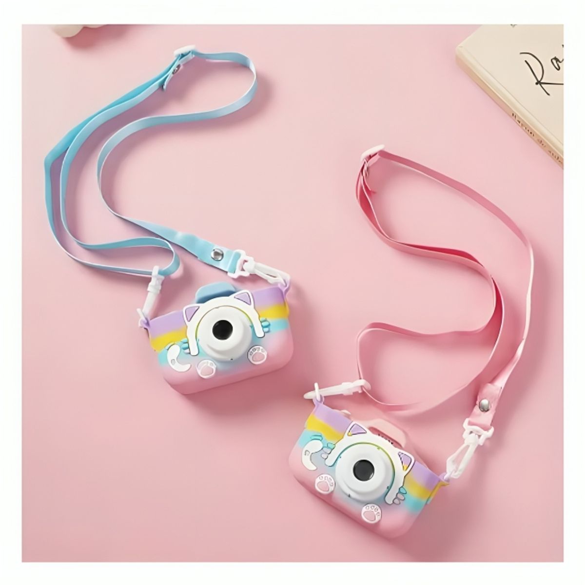 GENERICO - Mini Cámara Digital Recargable con Protector Gatito para Niños