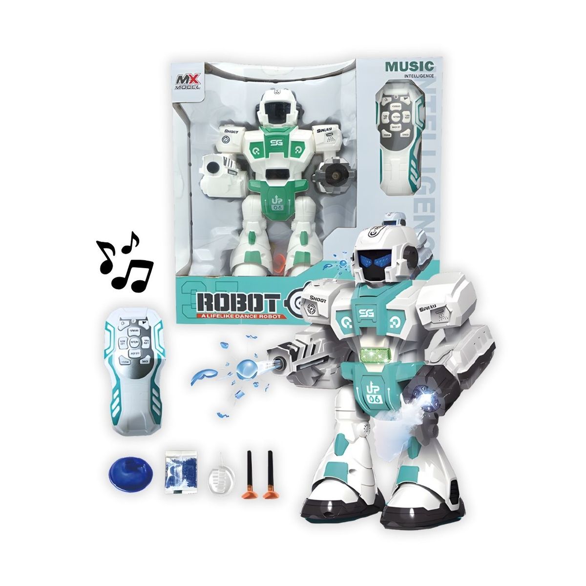 GENERICO - Juguete Robot Inteligente Multifuncional con Control Remoto - Luces Sonidos y Movimientos