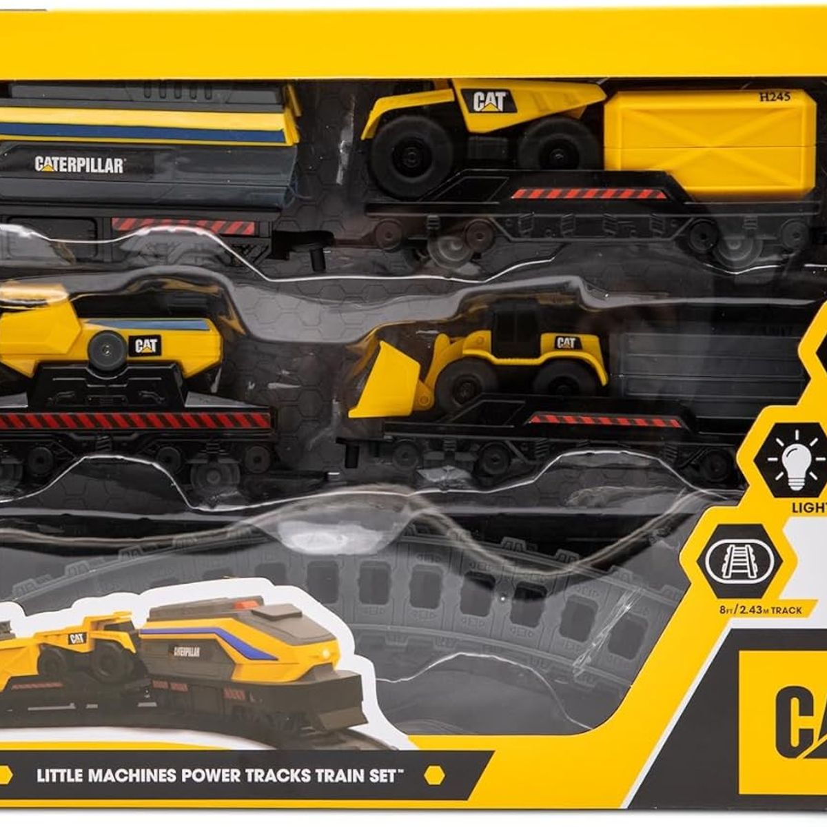 CAT - Set Mini Tren Caterpillar con 4 vagones y pista Funrise 82949