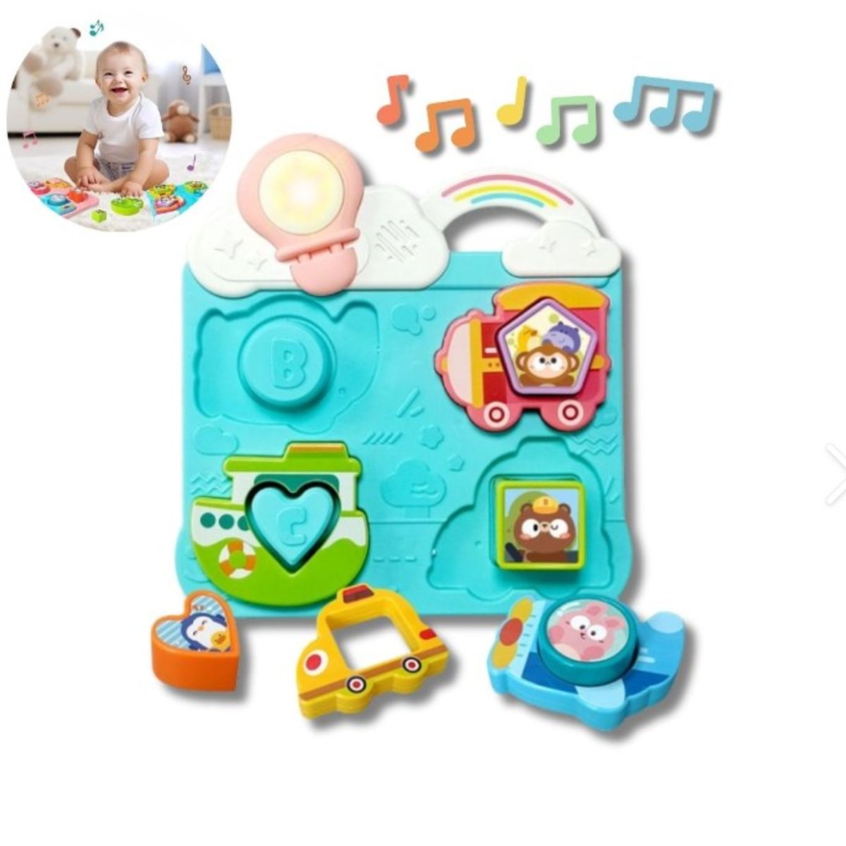 HUANGER - Tablero Musical Celeste Encaje Y Clasificación Para Bebé